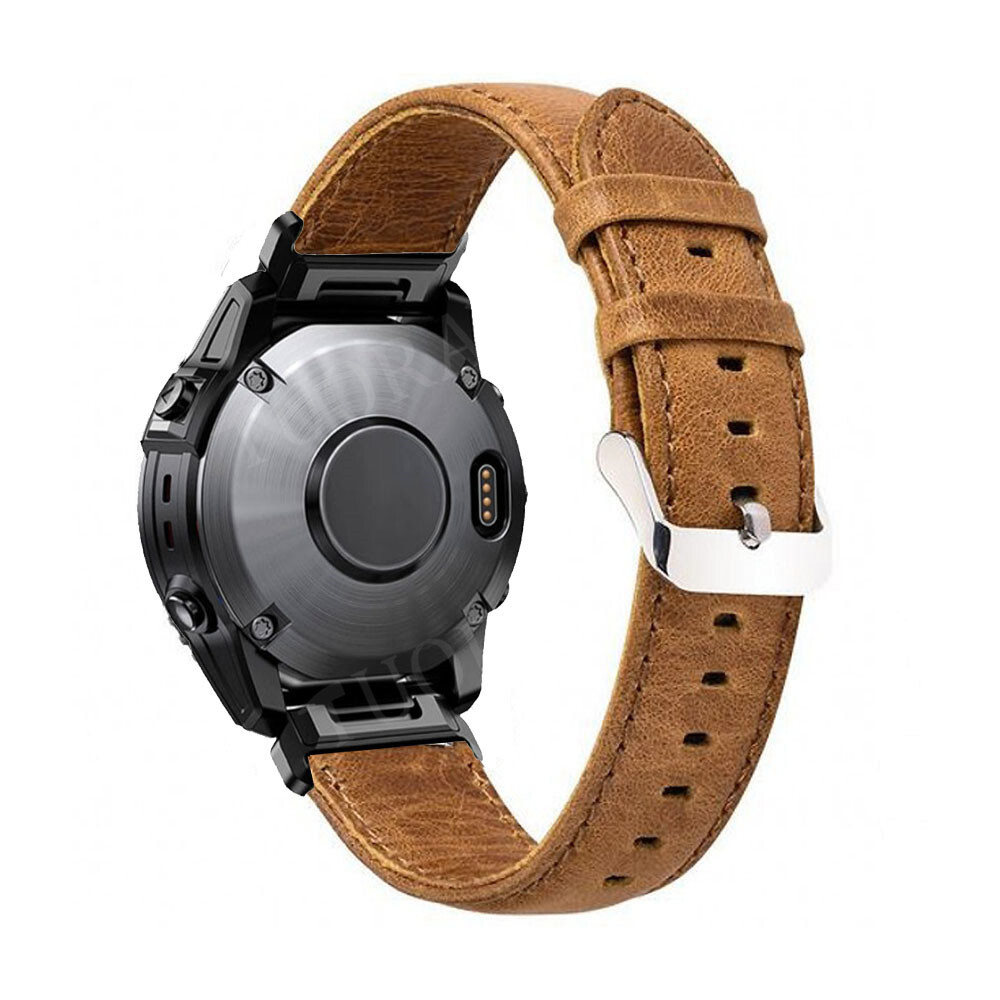 Quick Fit Leather Strap For Garmin Fenix 8 7 7X 6 6X Pro 5 5X 3HR S70 Watch Band