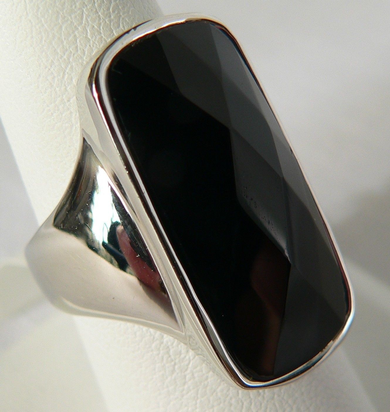Park Lane JET BLACK RING – Rhodium silver w/ Sparkling JET CZ – Size 9 – NEW