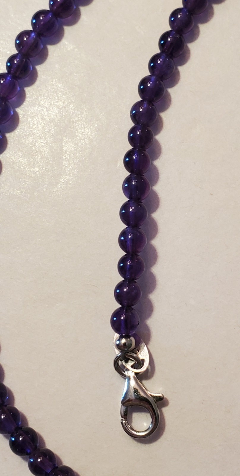 NICKY BUTLER Vintage Necklace, Sterling Silver & Amethyst Beads, 22.5 Inches