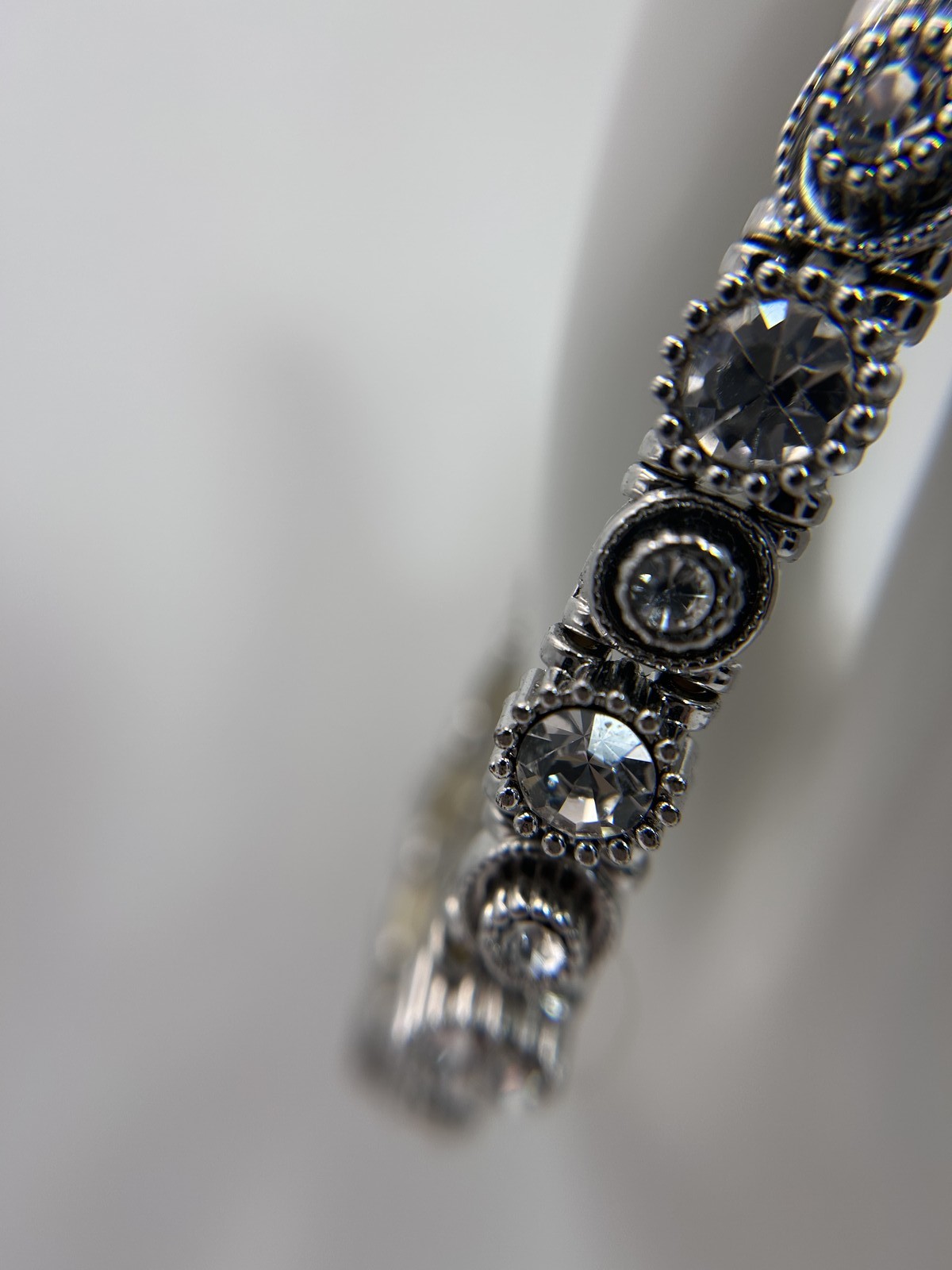Bracelet Silver Tone Tennis Rhinestone Snap 8 In Fashion Jewelry