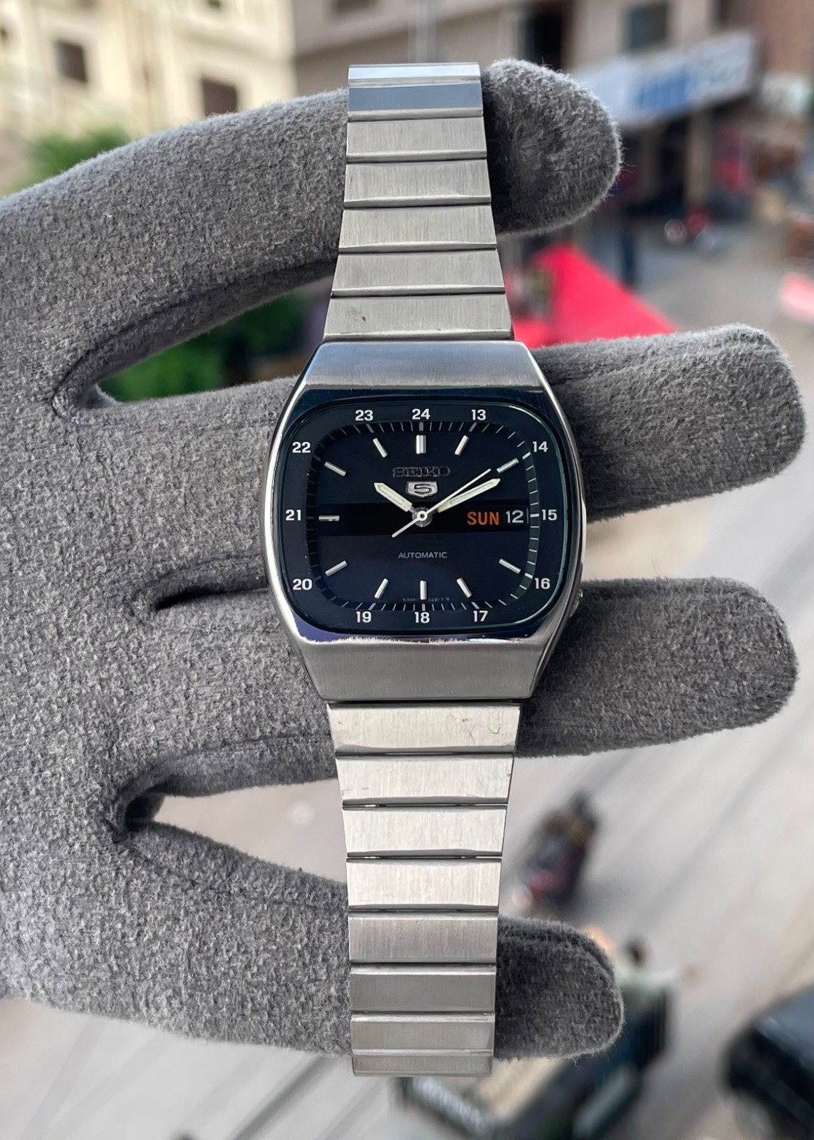 vintage Seiko 5 Automatic square tv shape call 6309-523A Men’s wrist watch japan