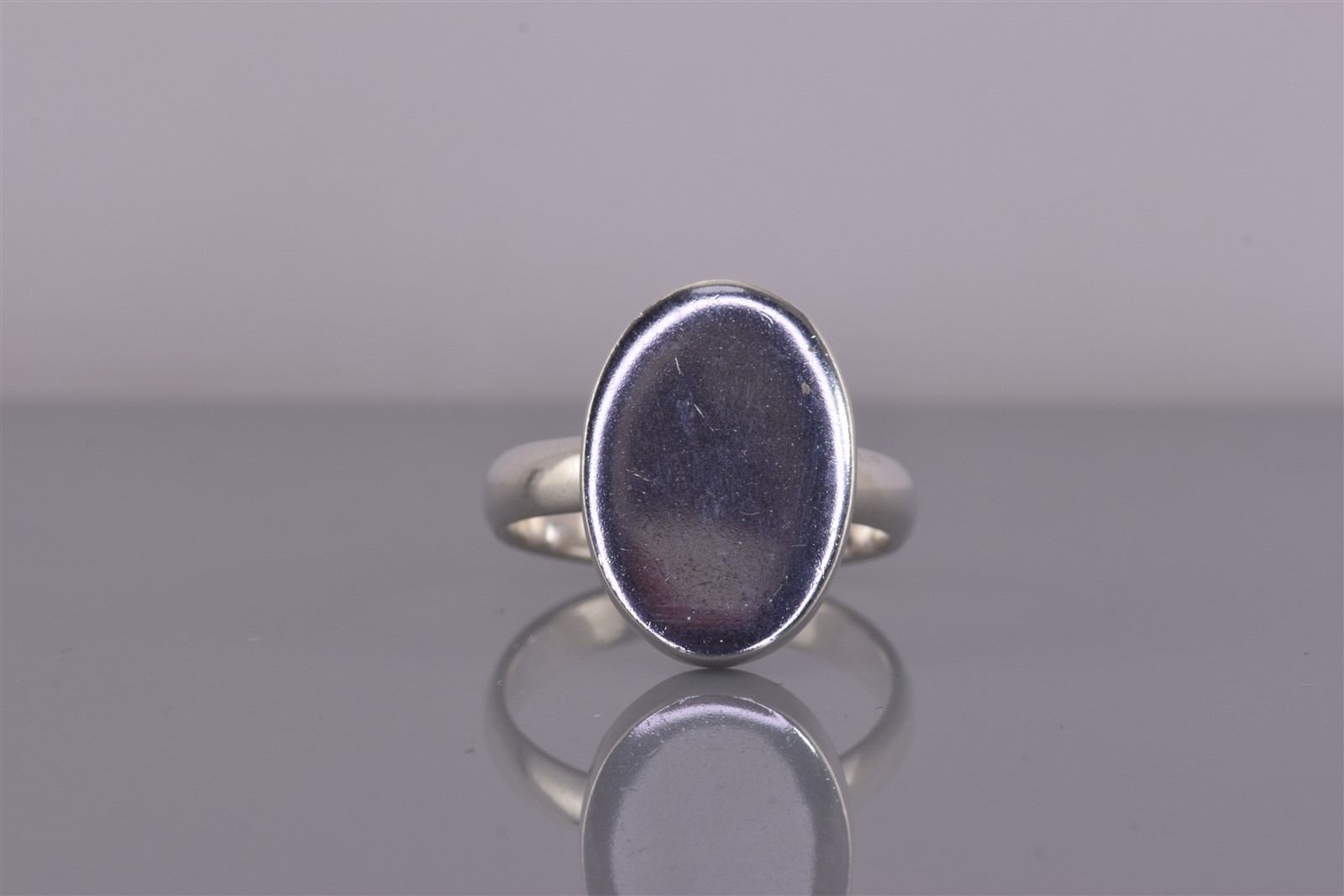 Sterling Silver 20mm Oval Polished Engravable Solid Band Ring 9g 925 Sz: 10
