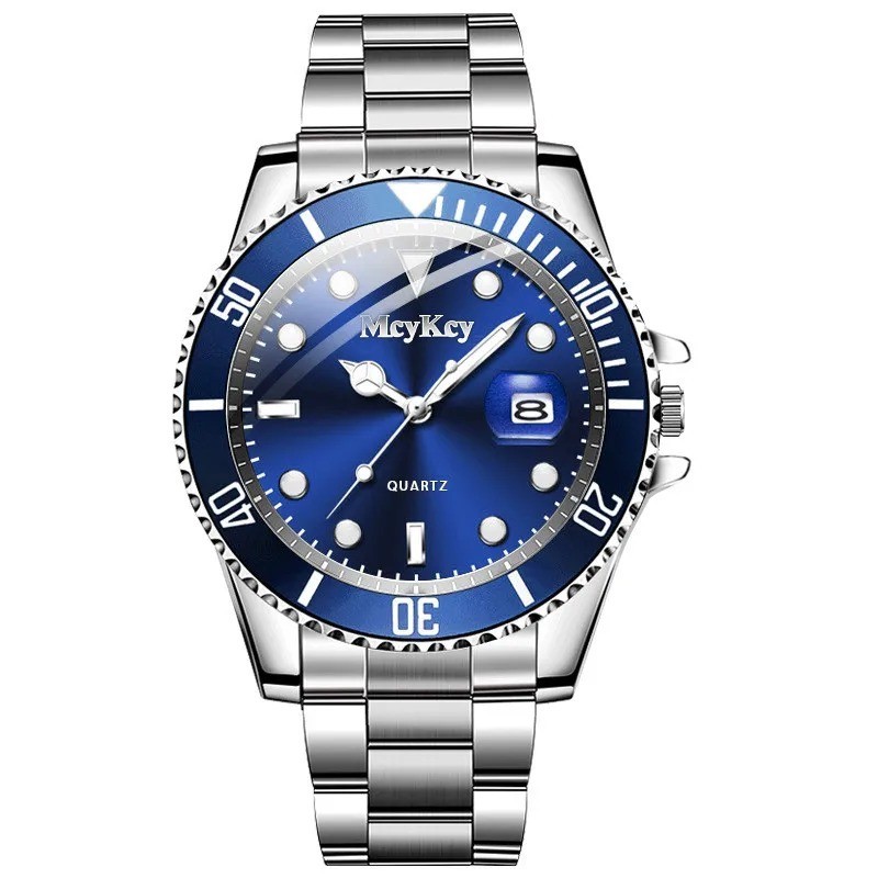 Luxury Men’s Business Watch Stainless Steel Band Quartz Calendar Casual Sports W