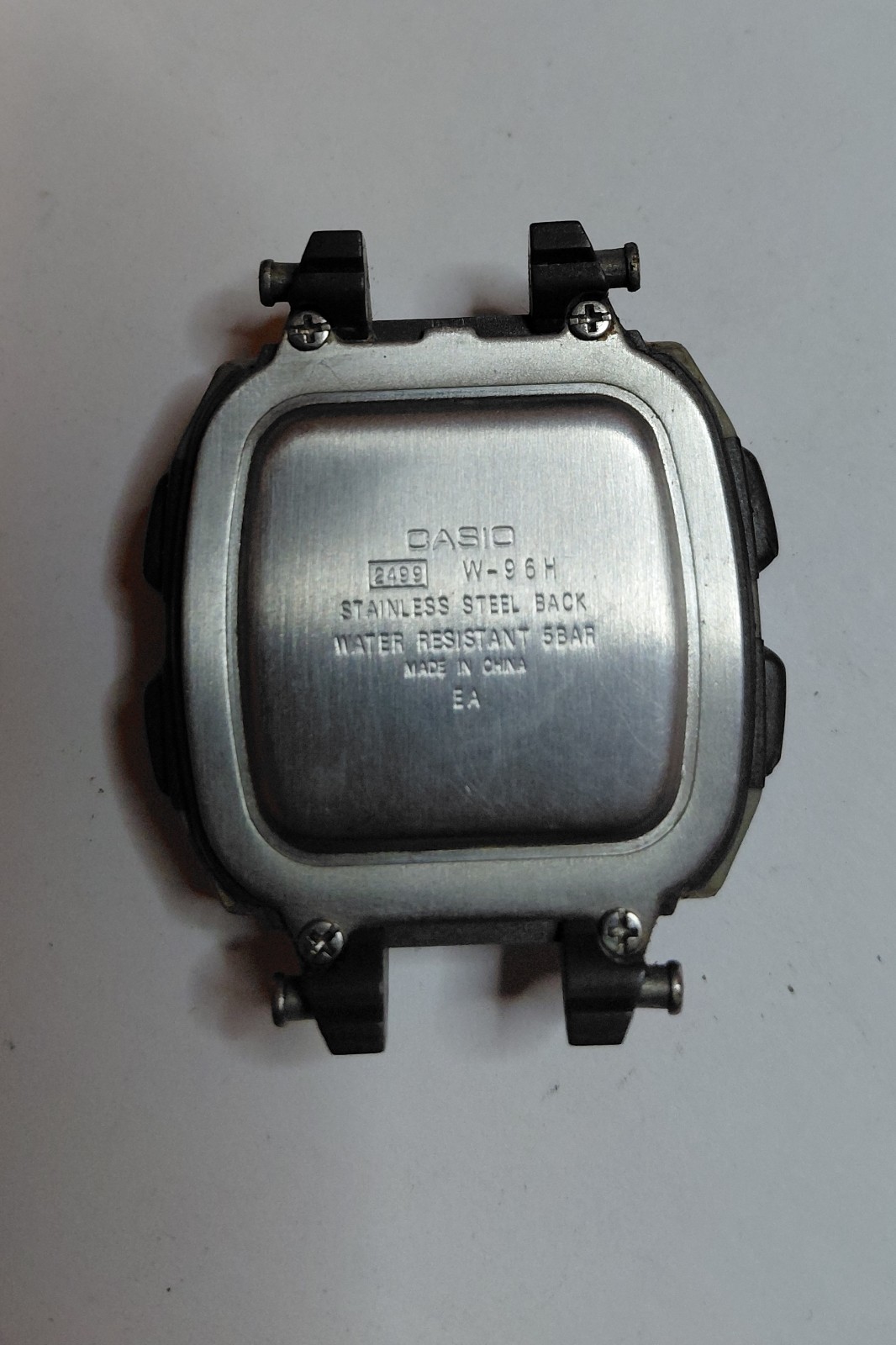 Casio W-96H Quartz Digital Wristwatch Case/Module Alarm Chrono Silver/Black