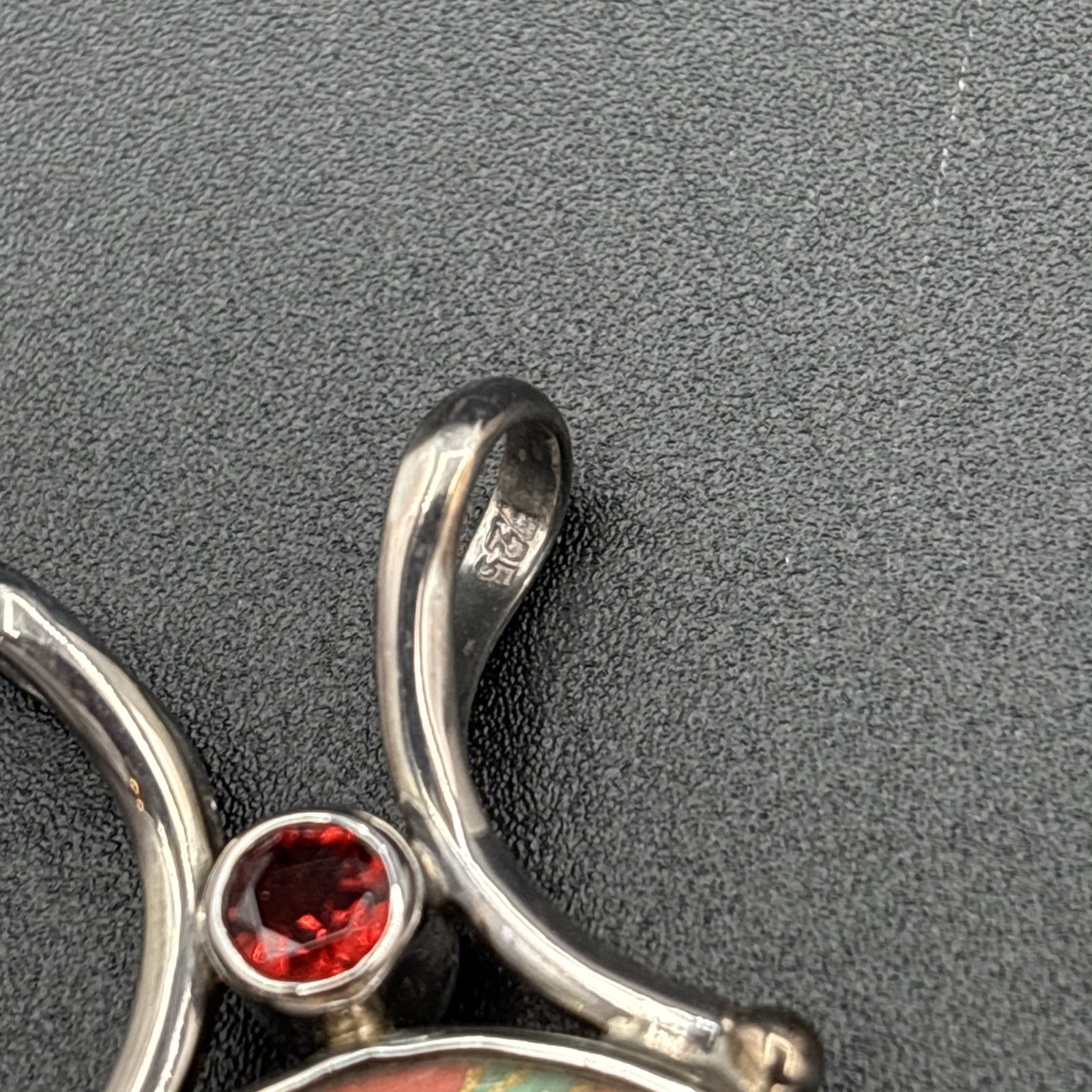 BEAUTIFUL Sajen Sterling .925 Patterned Double Sided Pendant 2.5″