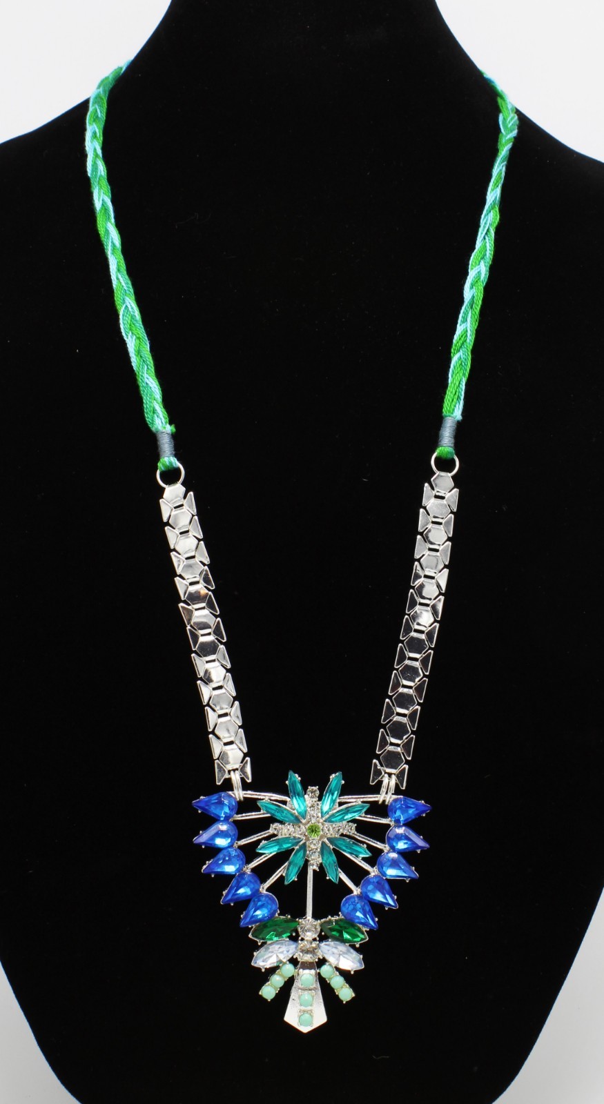 New Unique Rhinestone Statement Necklace by Robert Rose $38 Tags #N2679