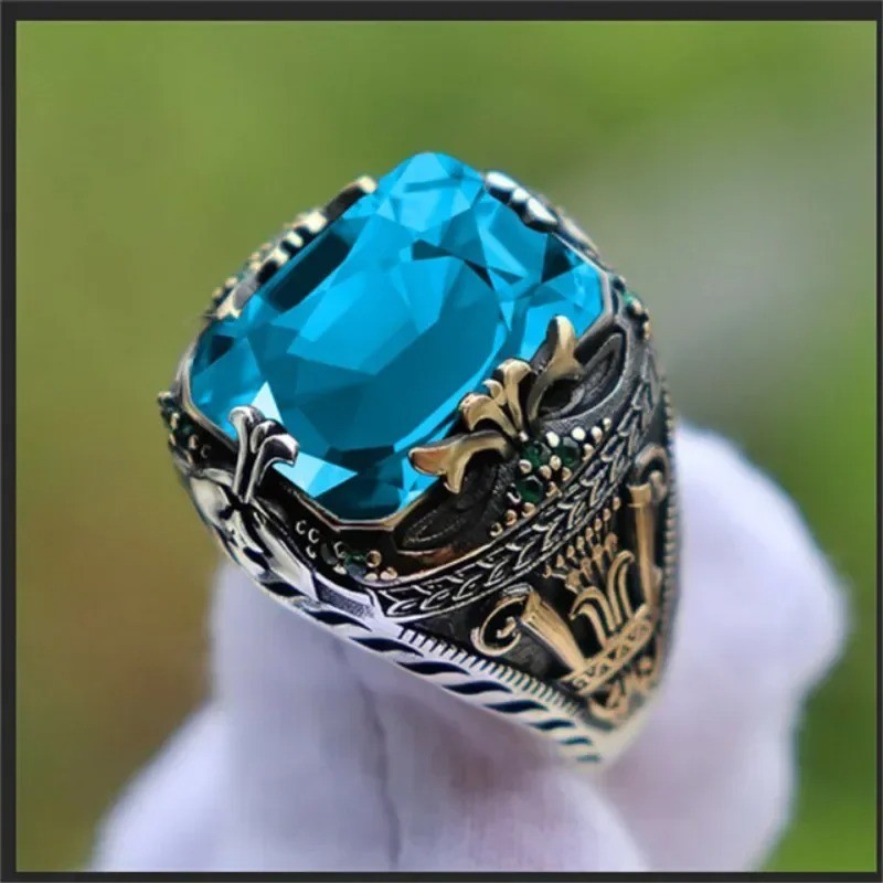 Sterling Silver Handmade Jewelry Black Men’s Ring All Size Fashion Ring 2026