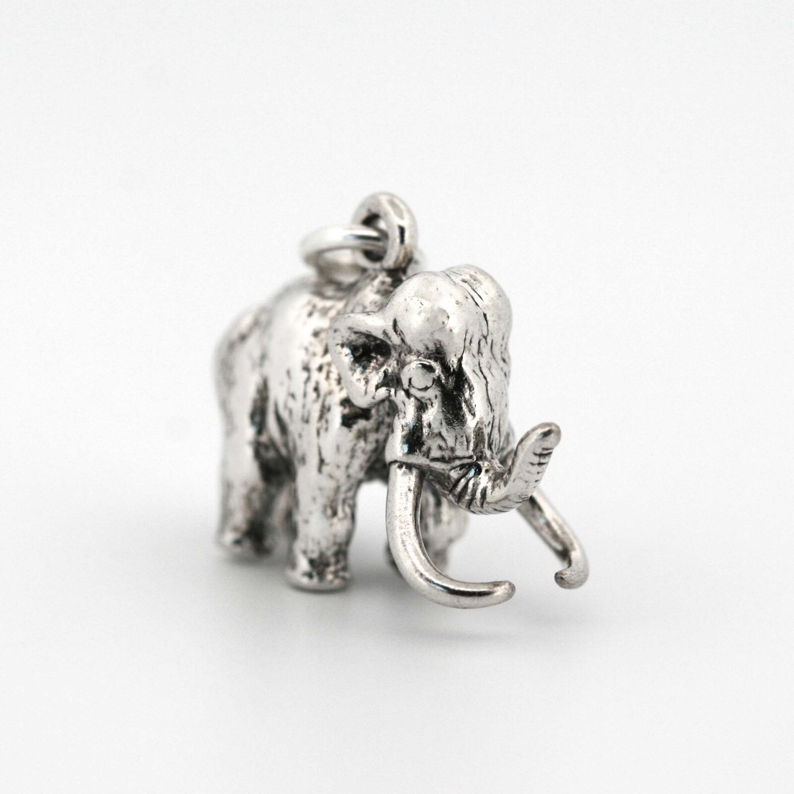 Wooly Mammoth Mastodon 3D 925 Solid Sterling Silver Charm Elephant MADE IN USA