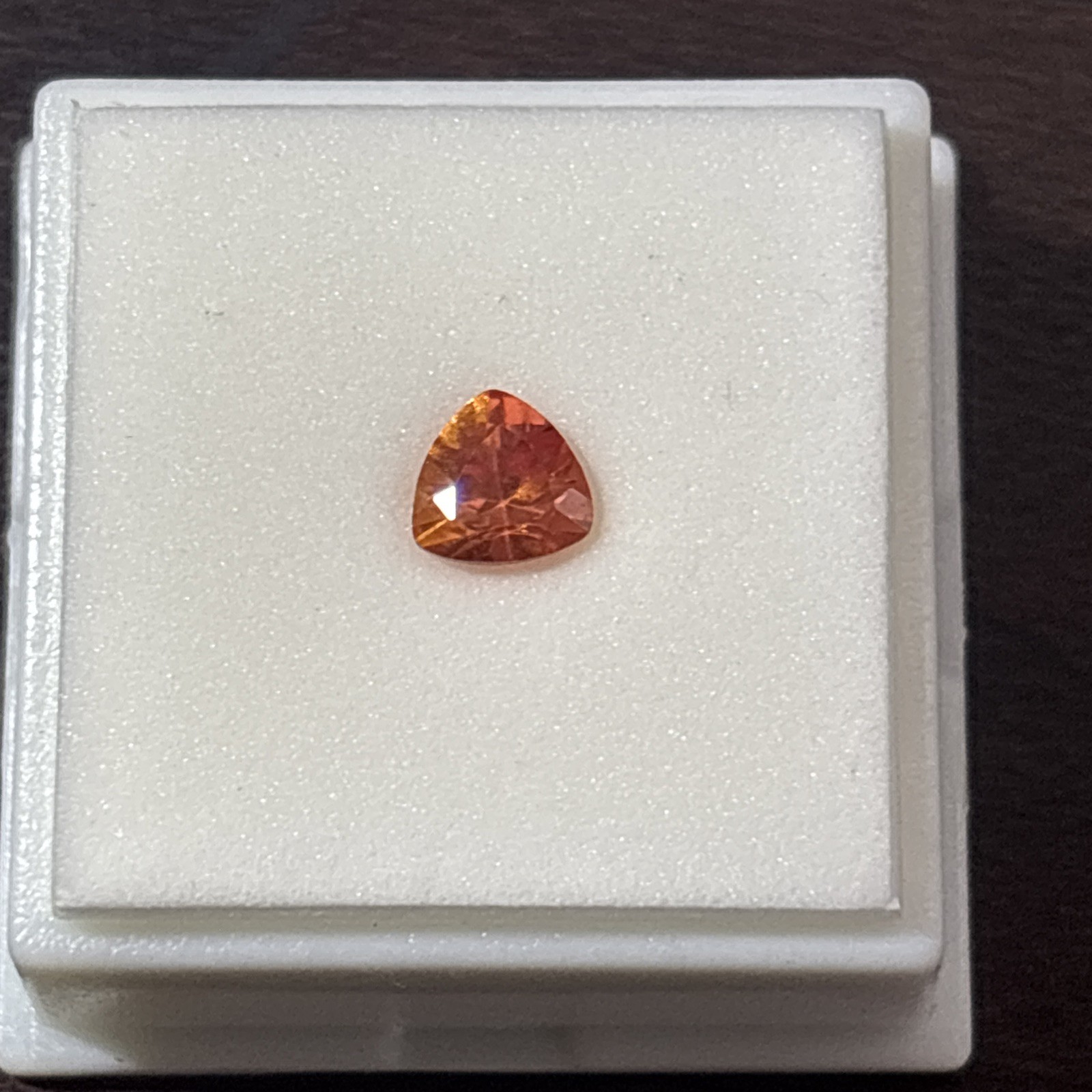 1.52 Carat 6.97 X 7.94 MM Trillion Lab Padparadscha Sapphire JTV Loose Gemstone