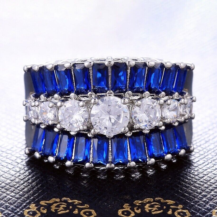 Beautiful Ring For Birthday Gifts 2.8 CT CZ Anniversary Ring 925 Silver Plated