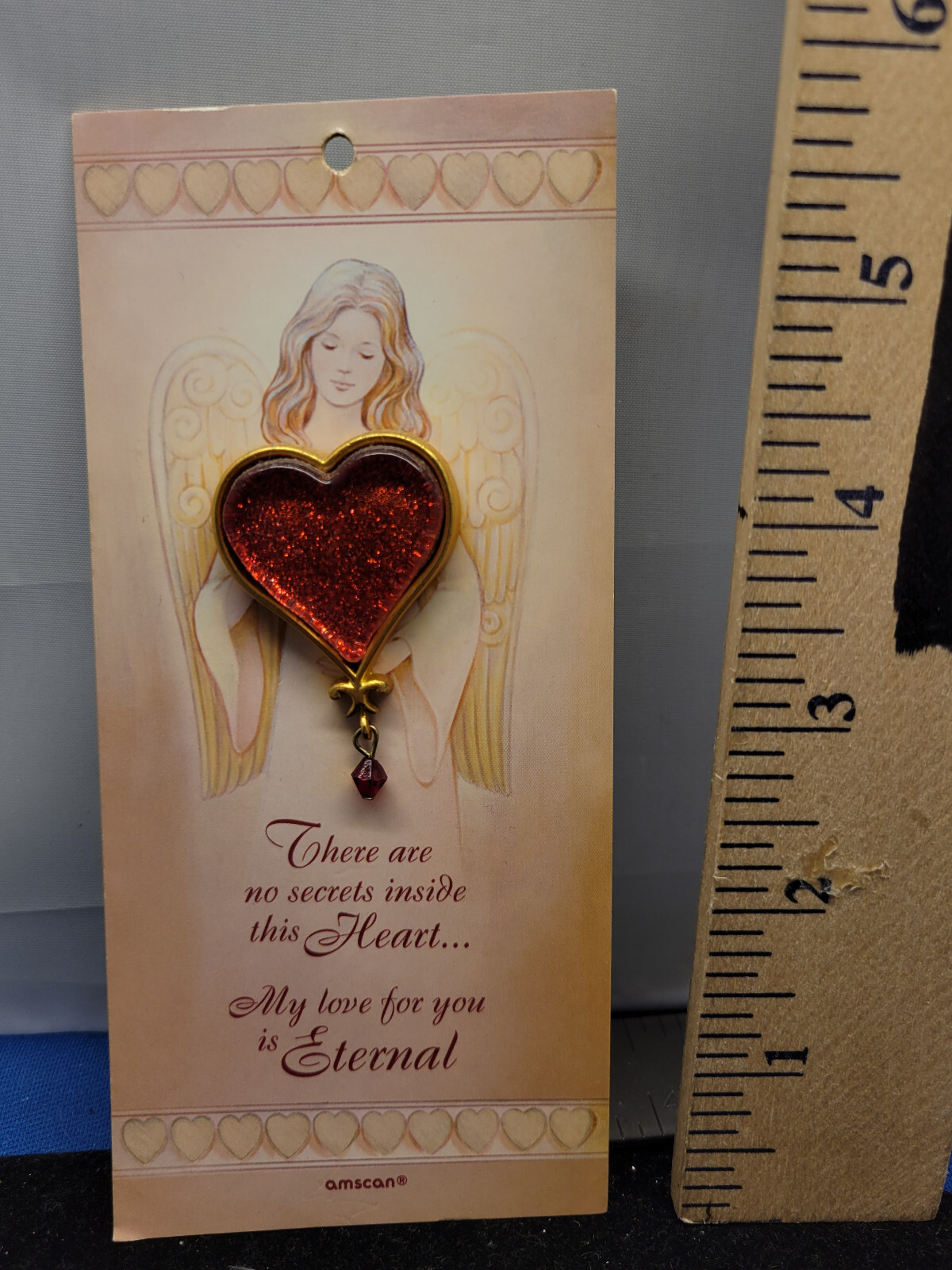 Angel Heart Pin “My Love For You Is Eternal” 2in 334C
