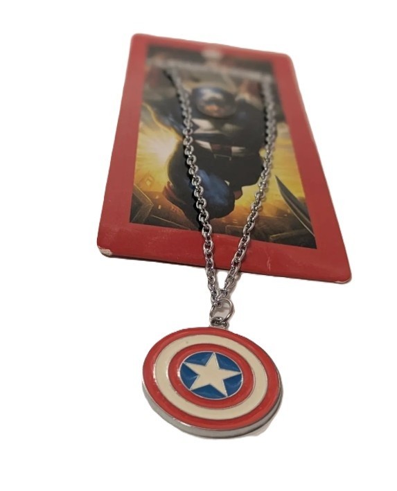 Captain America Shield Necklace Marvel Pendant Chain Superhero Jewelry