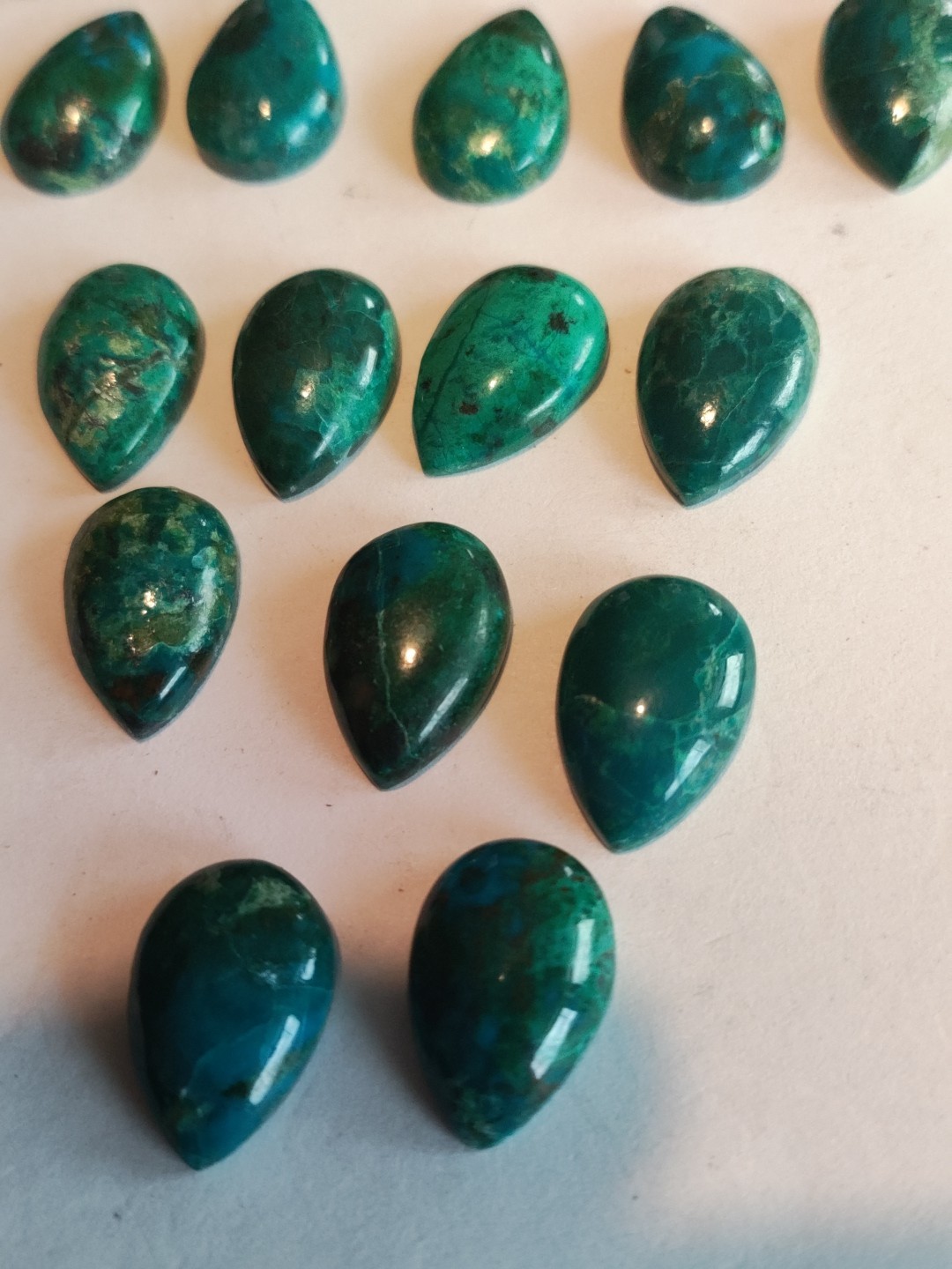 Chrysacolla Calibrated Cabochons 10x15mm 100cts Super Nice Cuts