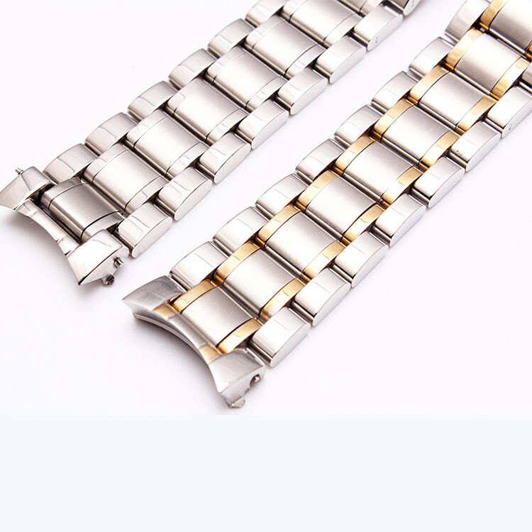 Solid Stainless Steel Watch Band Strap Metal Curved End 19/20/21mm for Longines