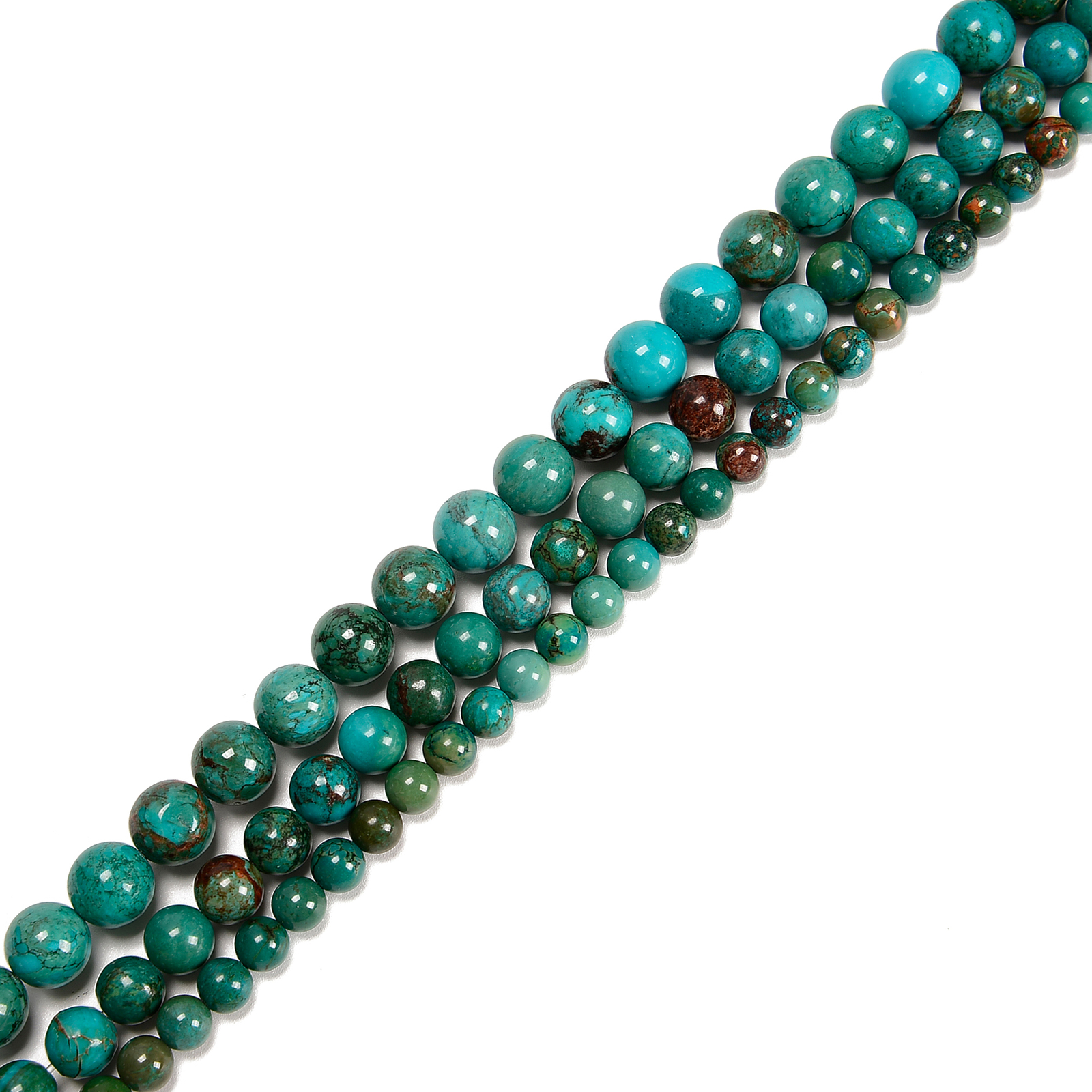 Multi Dark Green Turquoise Smooth Round Beads Size 6mm 8mm 10mm 15.5” Strand