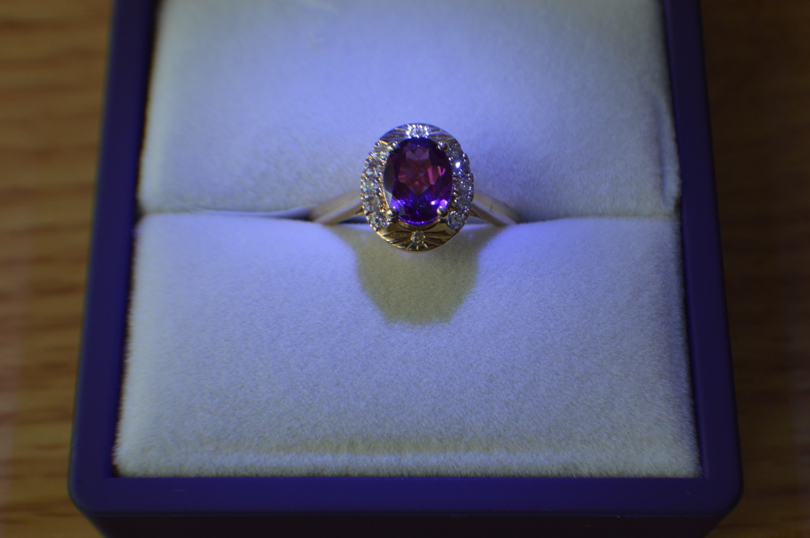 1.60ct Premium Ember Garnet / Diamond Ring 10K Yellow Gold Size 7