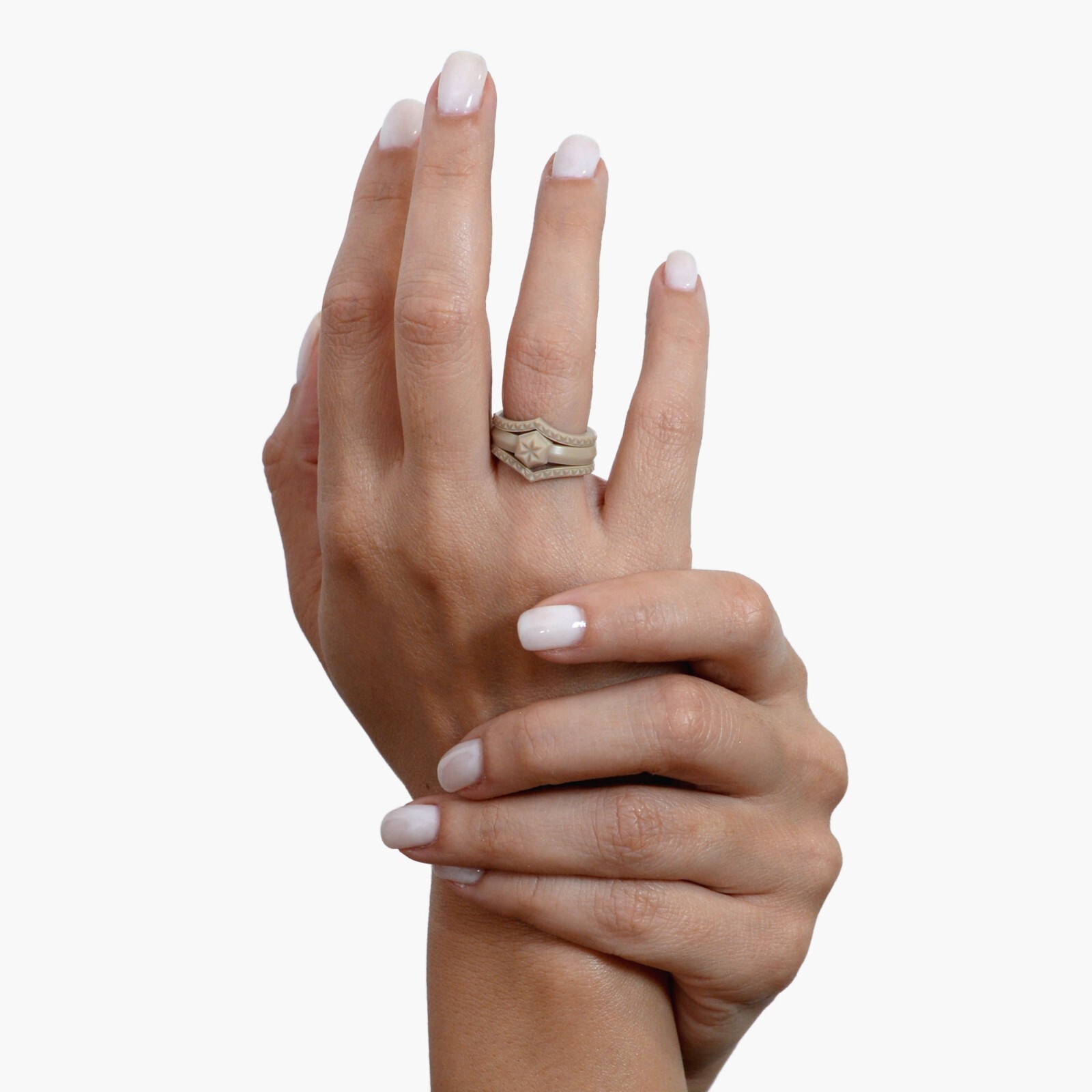 Silicone Wedding Rings for Women by Rinfit. 3 Rings Set Metallic Colors