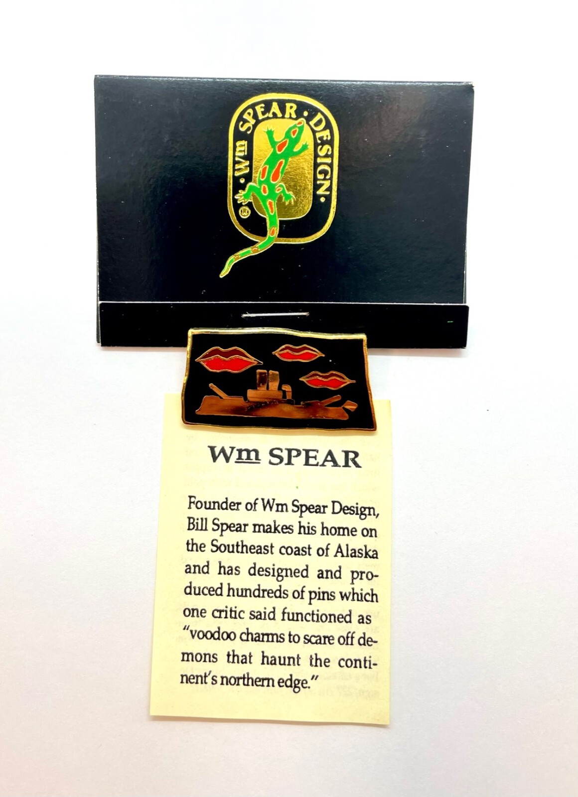 VINTAGE 1987 WM SPEAR DESIGN ‘LOOSE LIPS SINK SHIPS’ MOJO PIN DISCONTINUED OOP