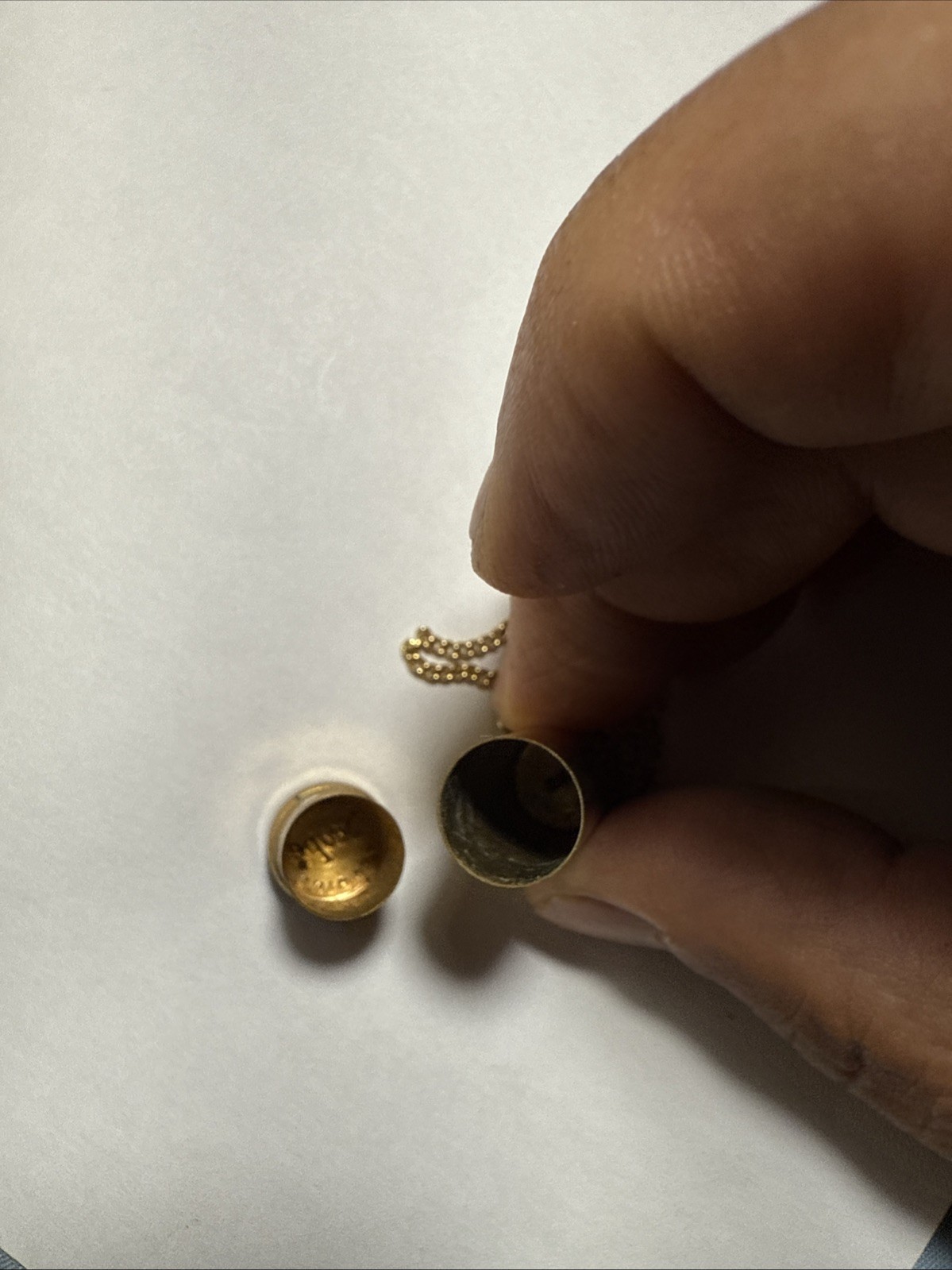 Necklace Pill Box On 18” Chain Yellow Gold Plated Signed “scope Pat Pending” Old