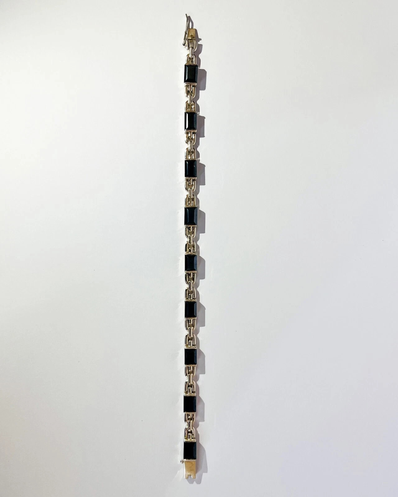 11 Ct Emerald Cut Natural Black Diamond Tennis Bracelet yellow Gold Finish