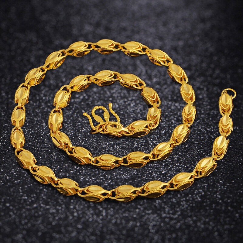2022 Men’s Chain 22K 23K 24K Thai Baht Gold Filled Yellow GP Necklace Jewelry