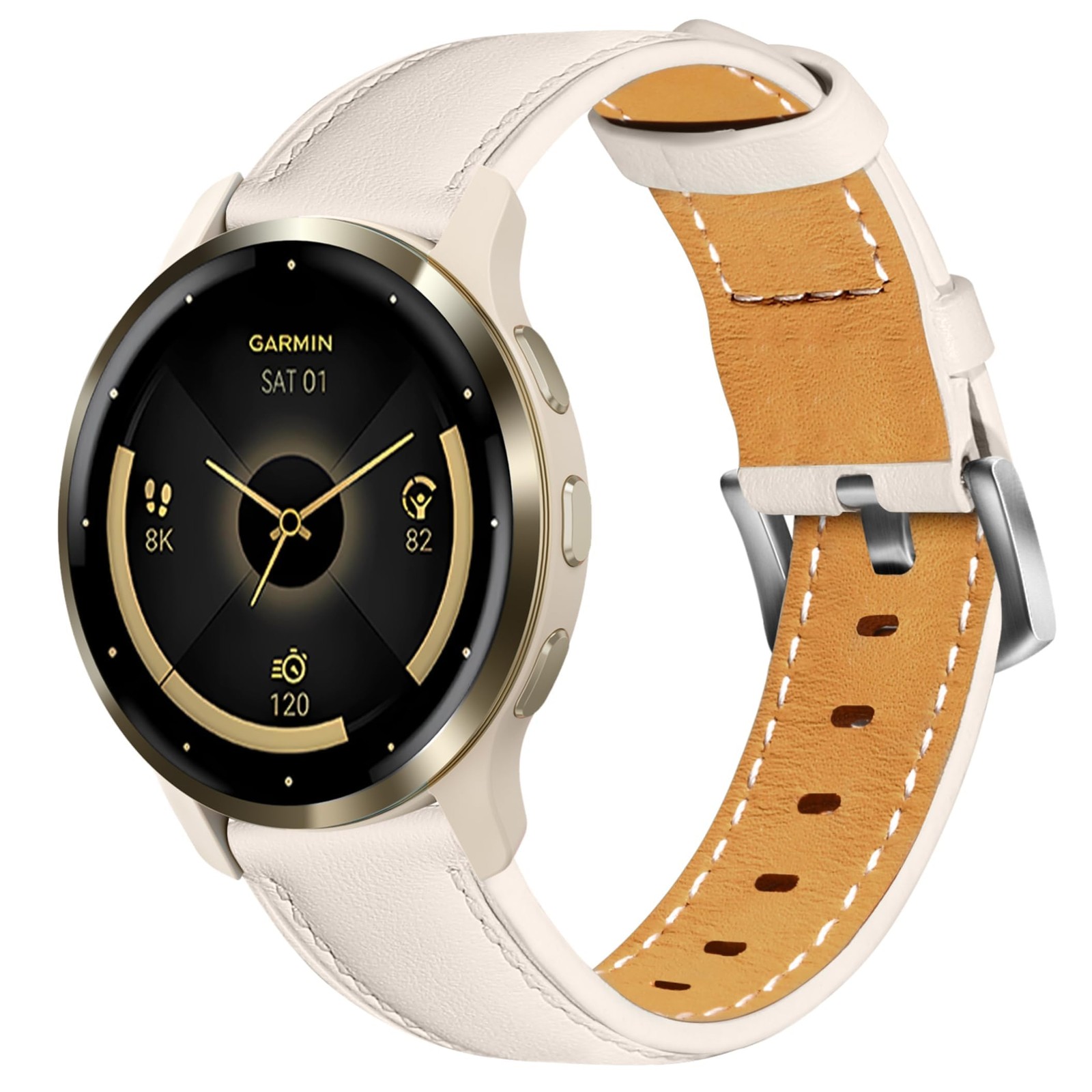 18mm Leather Watch Band Compatible with Garmin Venu 3S 41mm/Venu 2S/Vivoactiv…