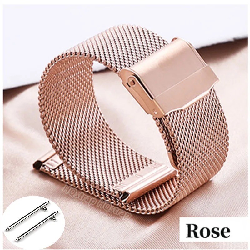 12–24mm Stainless Steel Mesh Metal Watch Strap Band Unisex