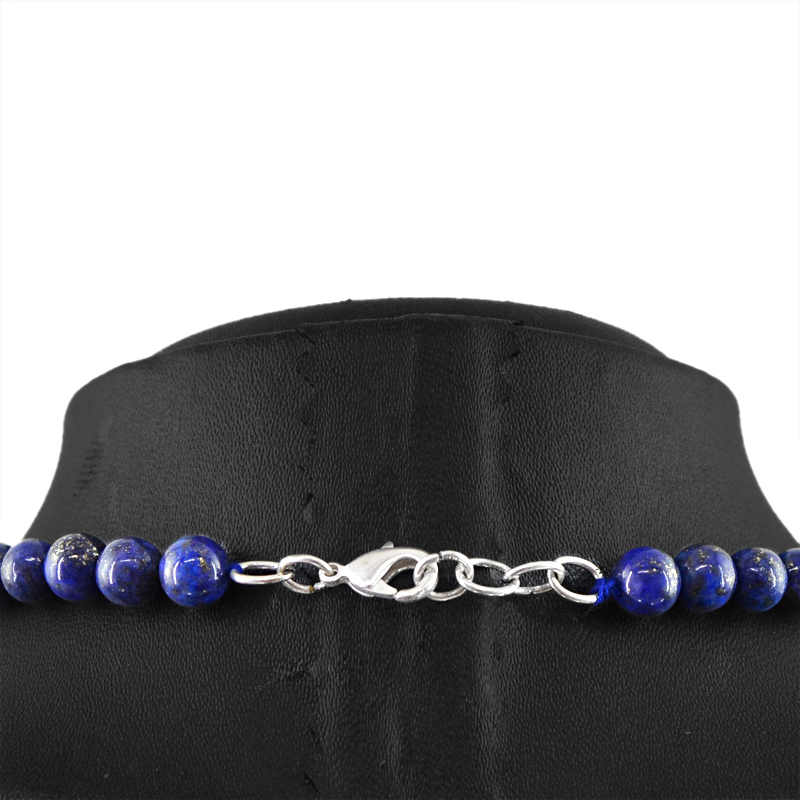 265.00 CTS NATURAL UNTREATED RICH BLUE LAPIS LAZULI ROUND BEADS NECKLACE – BEST