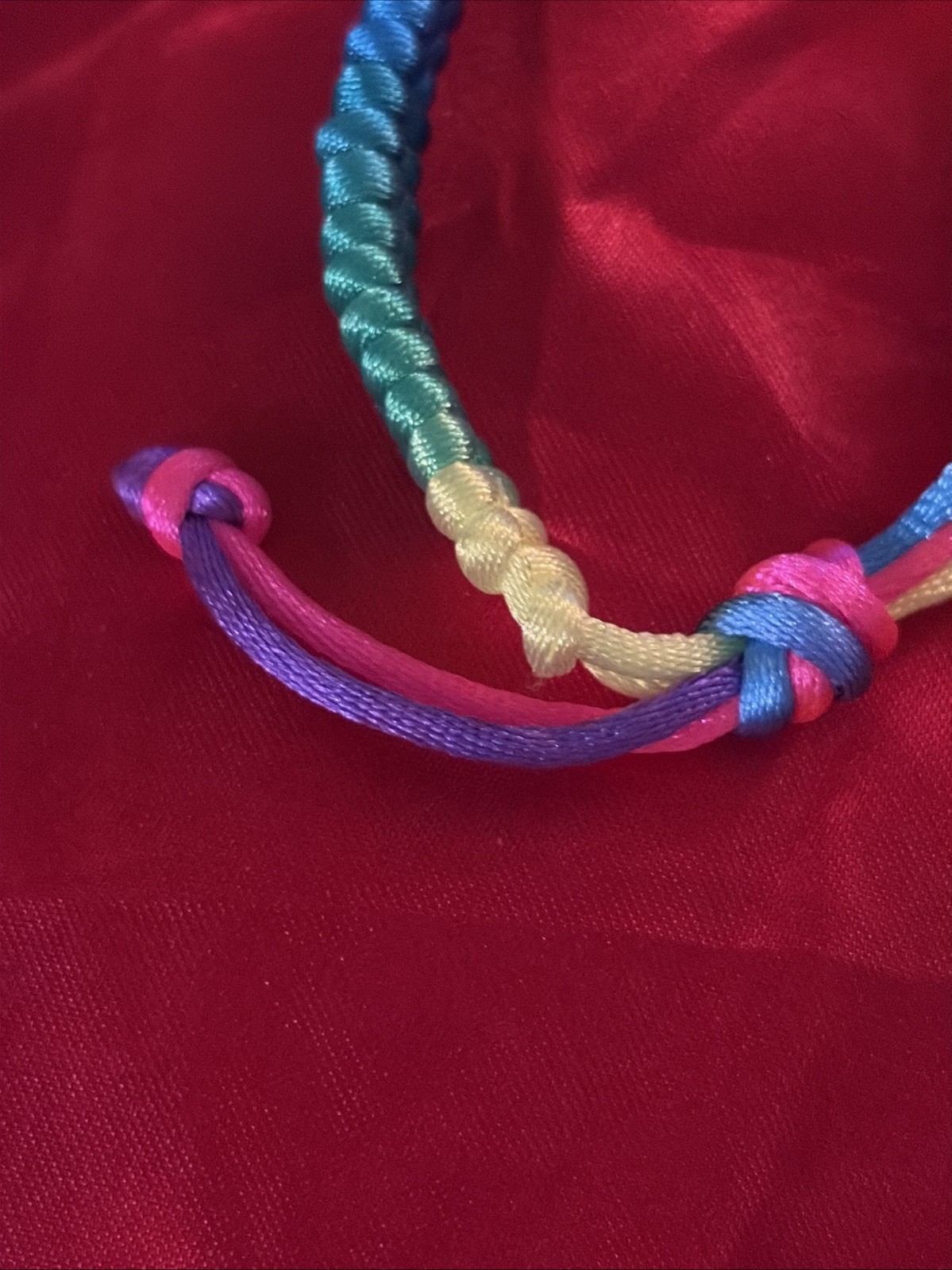 NEW COLORFUL NEON NYLON HERRINGBONE WEAVE FRIENDSHIP BRACELET ADJUSTABLE NIP