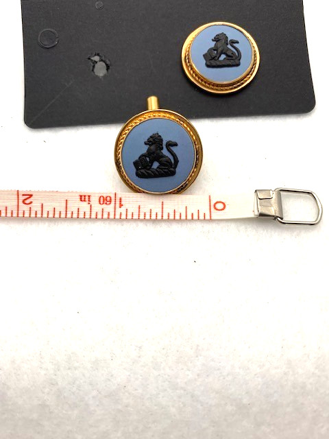 Vintage, Wedgwood Blue Jasperware cuff links from Stratton Of England,