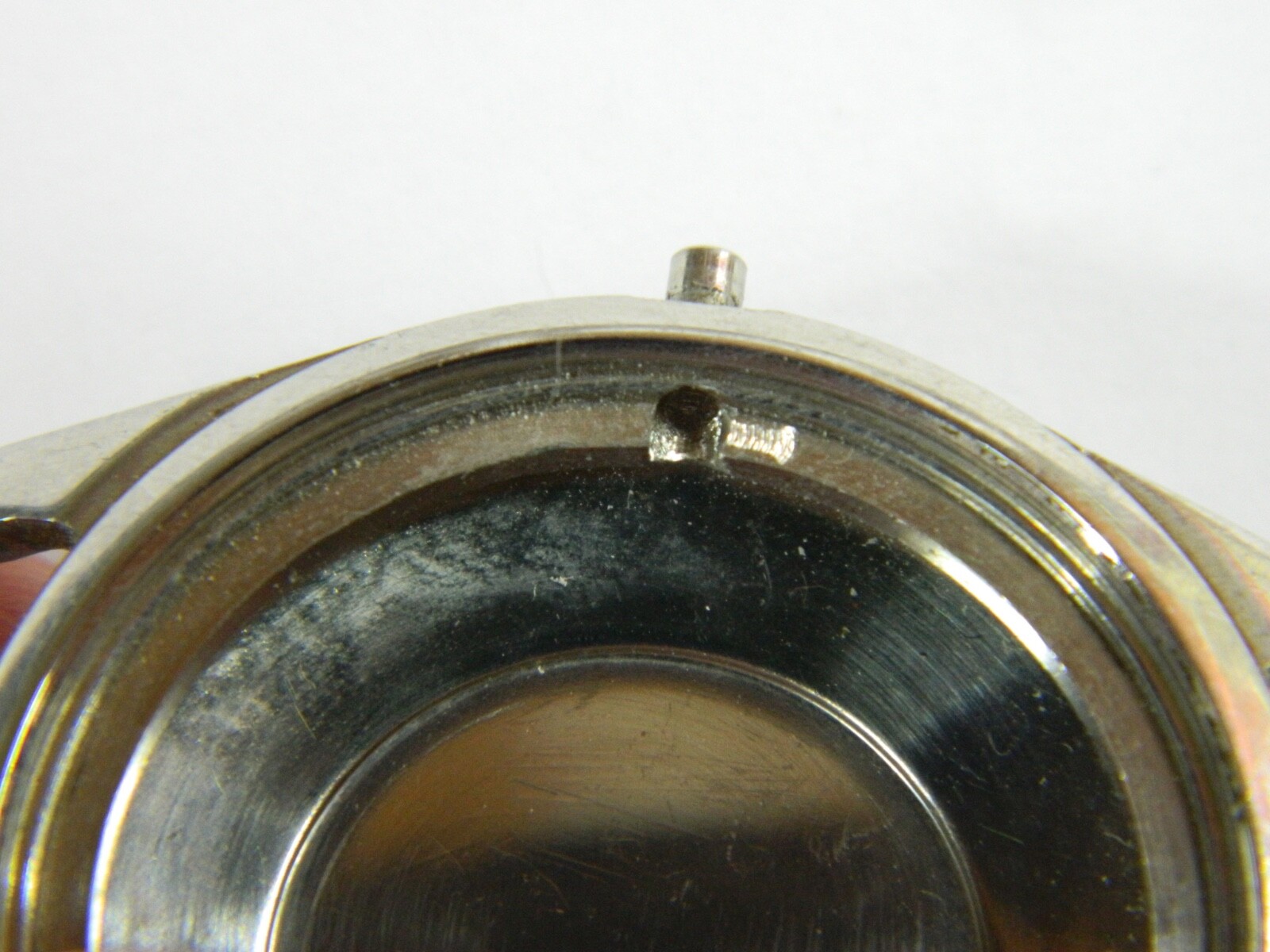 FINE VINTAGE BENRUS ? AUTOMATIC OPEN THRU CRYSTAL STAINLESS STEEL WATCH CASE