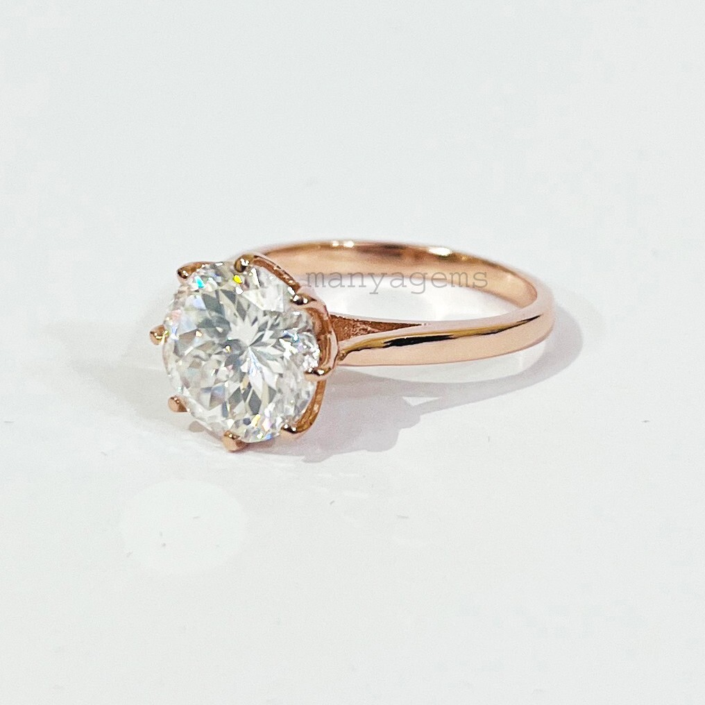 3.50 Ct Portuguese Cut Lab Created White Diamond Ring -925 Sterling Silver