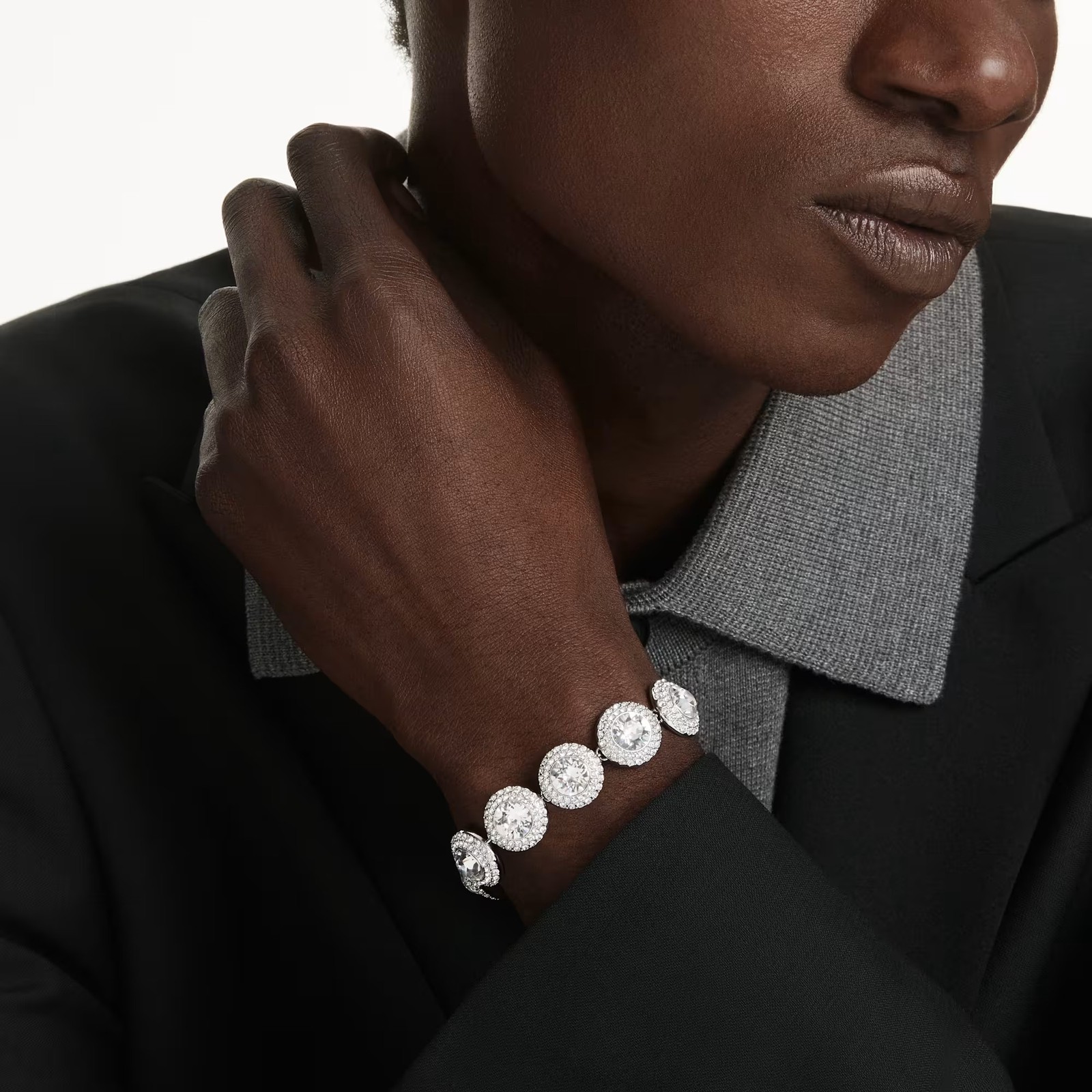 Swarovski Crystal Una Angelic Bracelet, White, Rhodium Plated 5735343