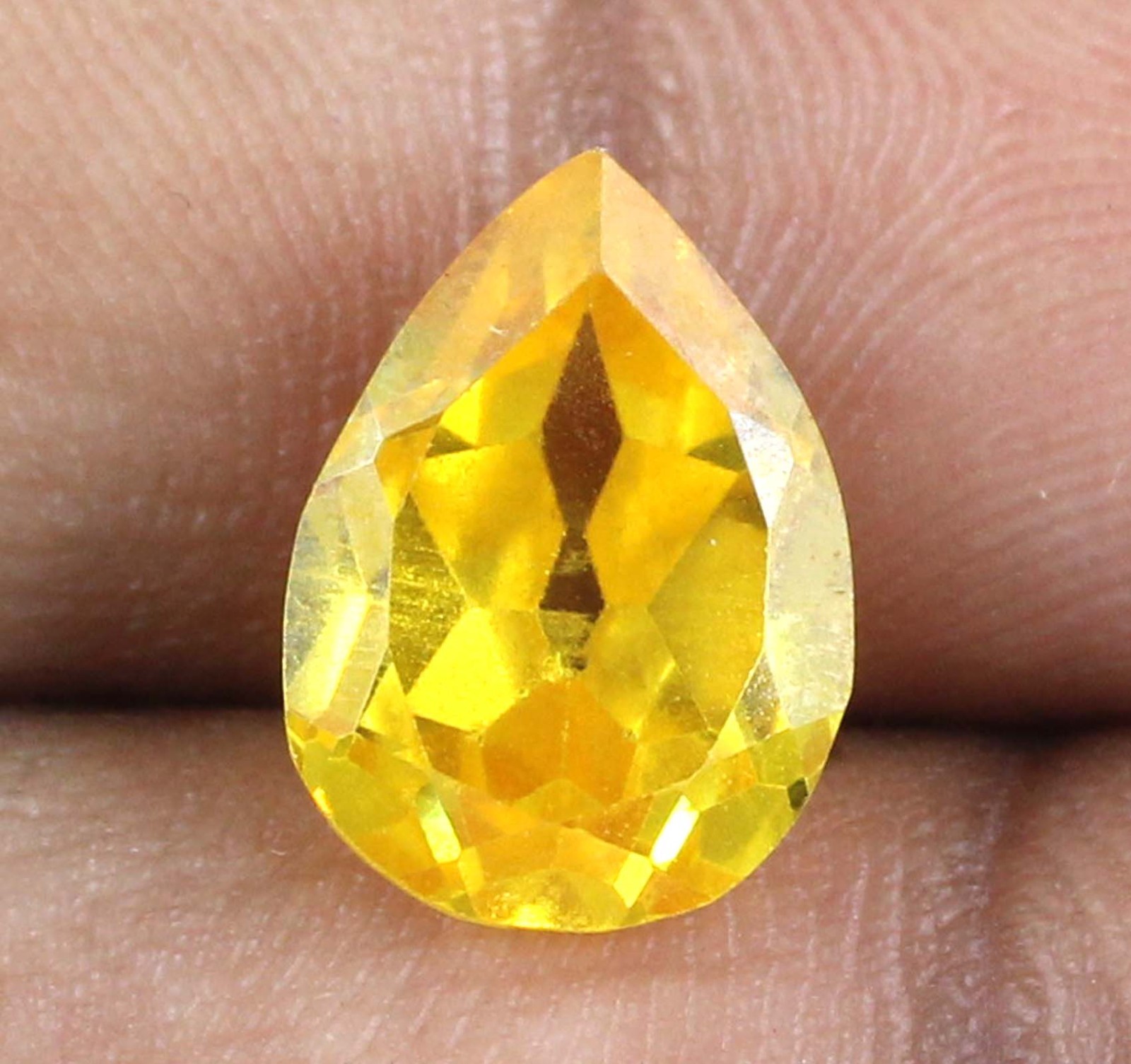 8.45 Ct/13 mm Natural Yellow Zircon Pear Gemstone Certified T23286 Tariff Free