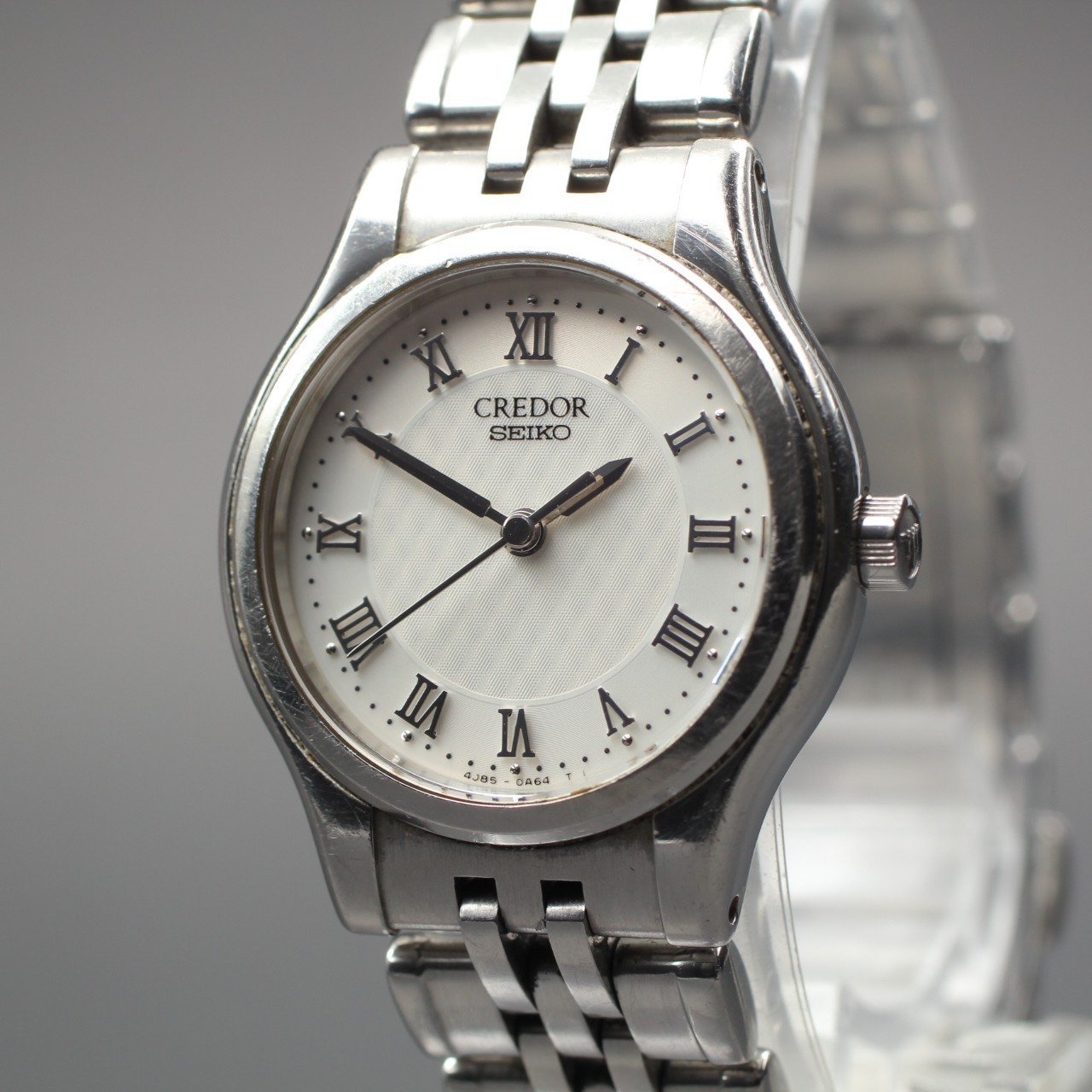 Quartz [Exc+5] Seiko Credor 4J85-0A20 Roman Dial 25mm Women Watch From JAPAN R1