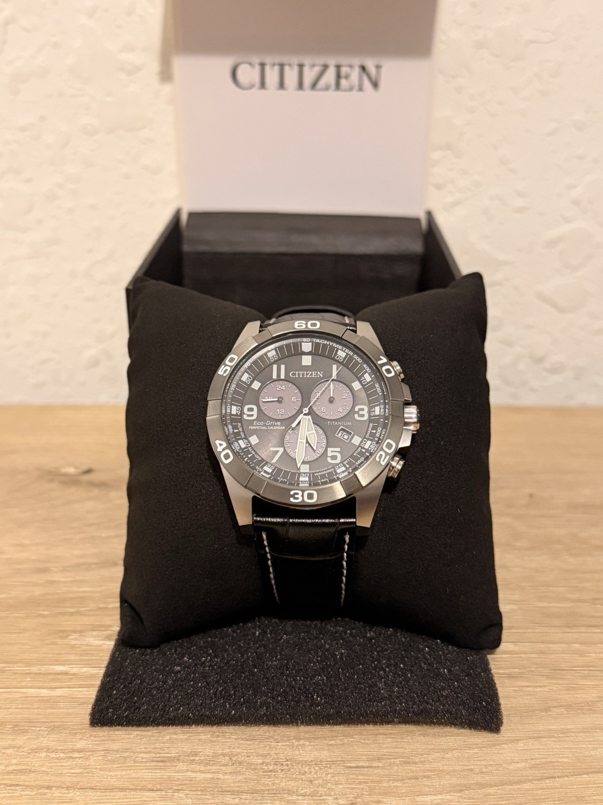Citizen Eco-Drive Brycen Chronograph BL5558-15H Super Titanium Men’s Watch NEW
