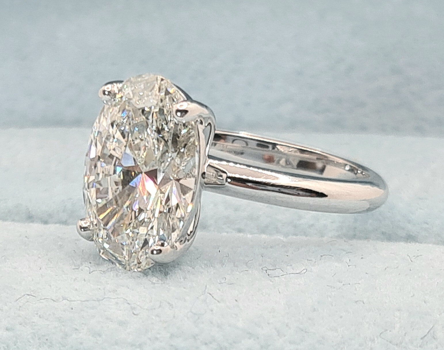 RARE D Color VVS2 Clarity 4 Ct IGI Certified Oval Cut Lab Grown Diamond Ring