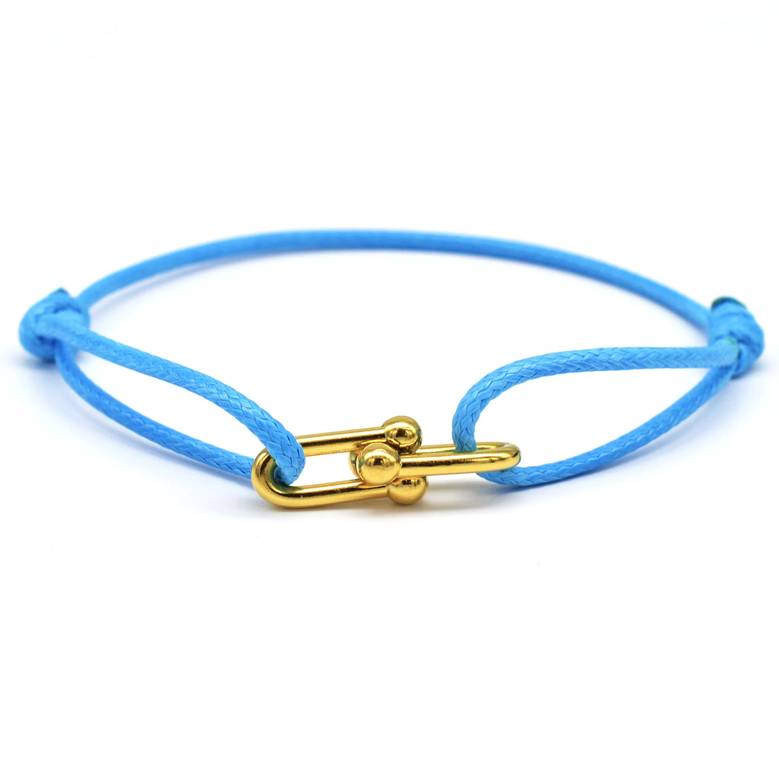 Bamboo Horseshoe Buckle Bracelet Braided Ribbon Adjustable Rope Jewelry