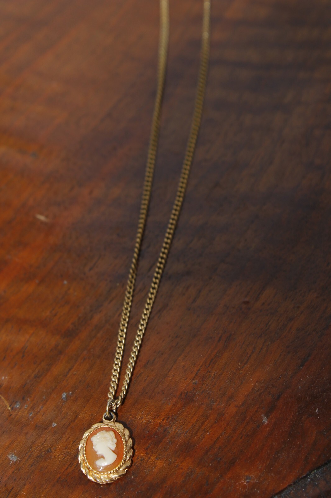 Speidel 12k Gold Filled Left Facing Cameo Pendant Necklace
