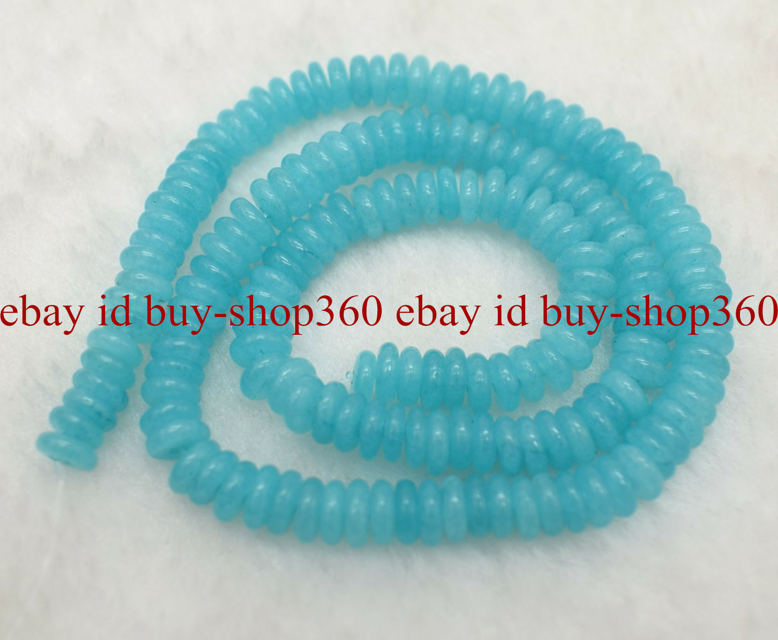 Natural 3×8/4x10mm Blue Aquamarne Rondelle Gemstone Loose Beads 15” AAA+