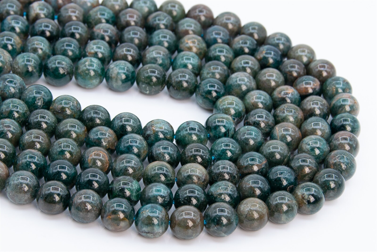 10MM Genuine Natural Brown Blue Green Apatite Beads B Round Loose Beads 7.5″