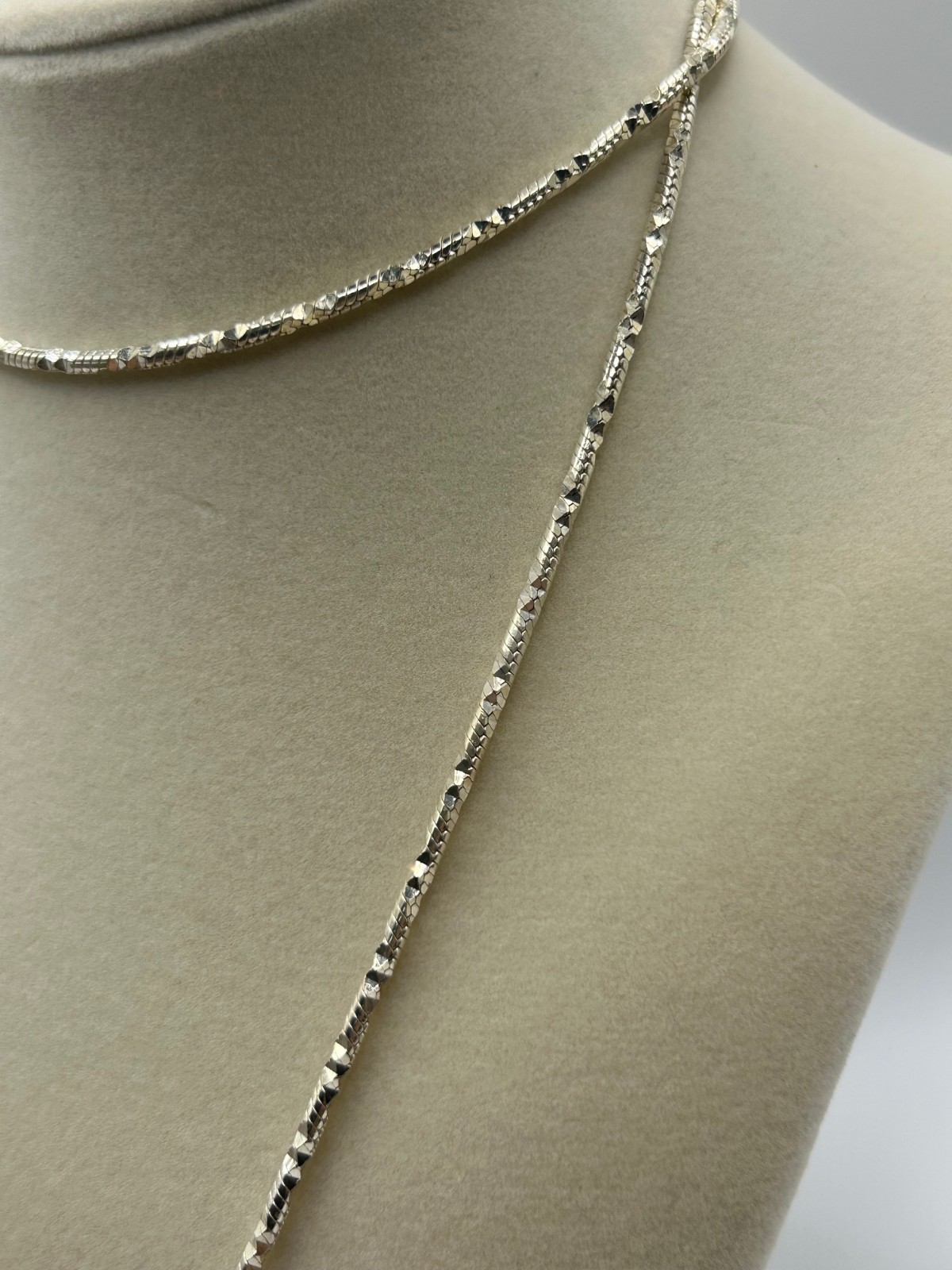 Ornate 925 Sterling Silver Scrolled Long Necklace 30″ w/ Pendant Red Stone 32g