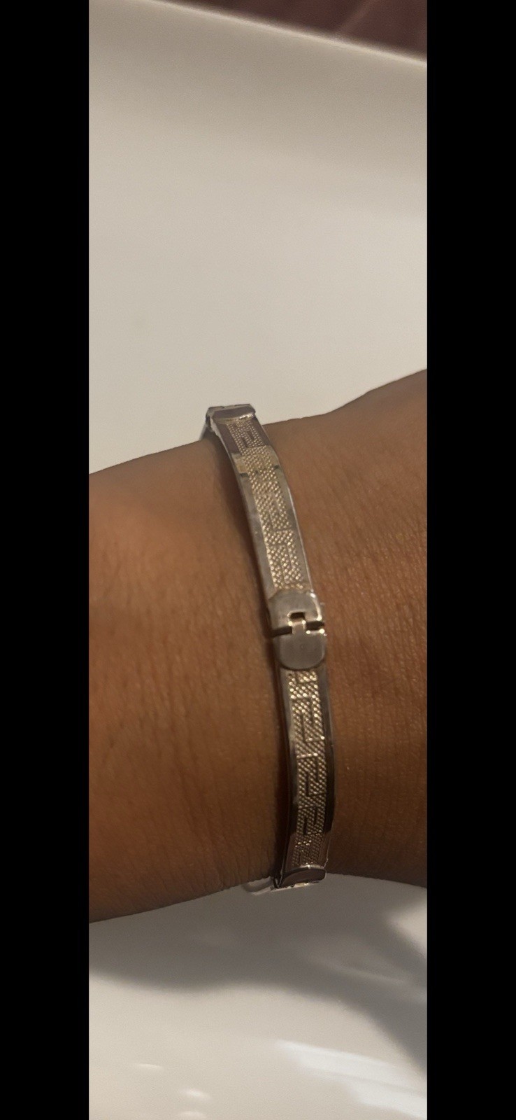 ITALY925 Sterling Silver Bar Link Chain Bracelet, Lobster Clasp, Signed No Stone
