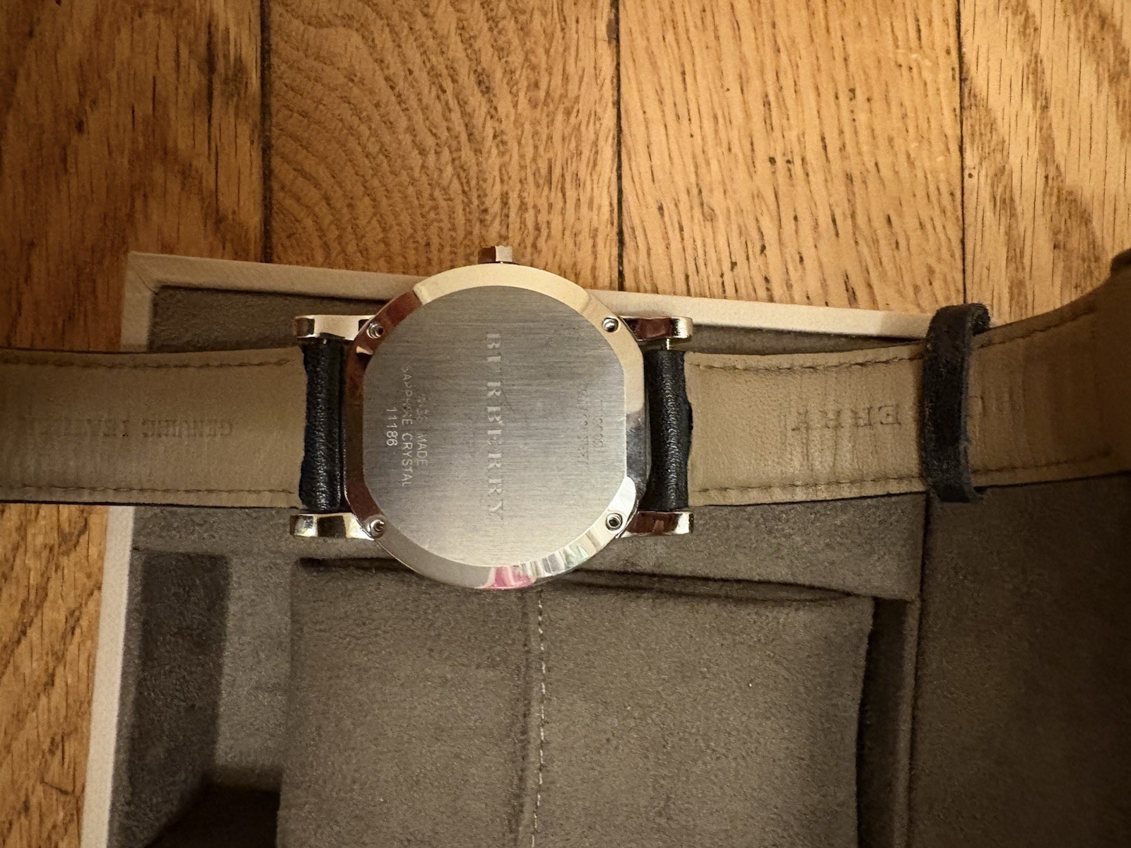 Pre-Owned Burberry BU9362 Chronograph Dial Steel Case Leather Strap Men’s Watch
