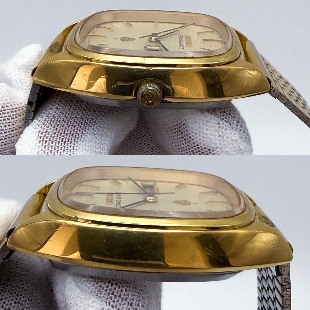 Seiko 4842-5100 Quartz Mens Wristwatch Gold Dial 31.9mm 17.5cm Running Photo