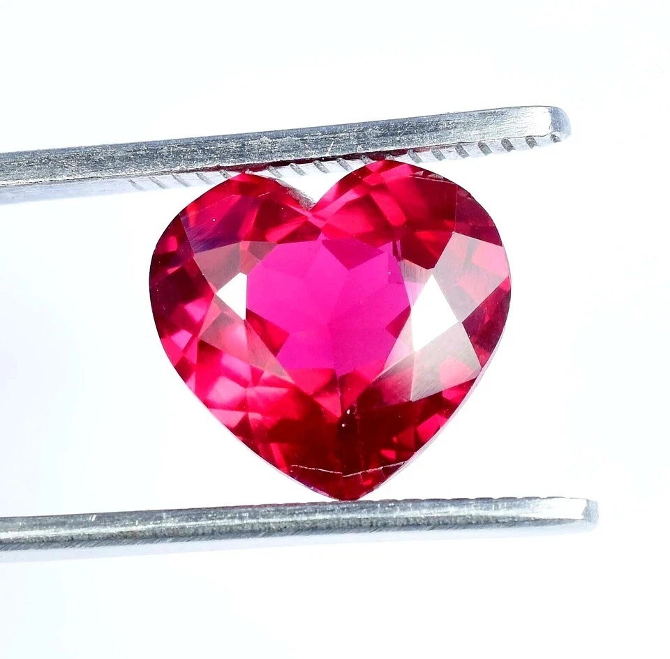 10.00 Ct+ Certified Natural BURMA Pigeon Blood Red Ruby Heart Cut Loose Gemstone