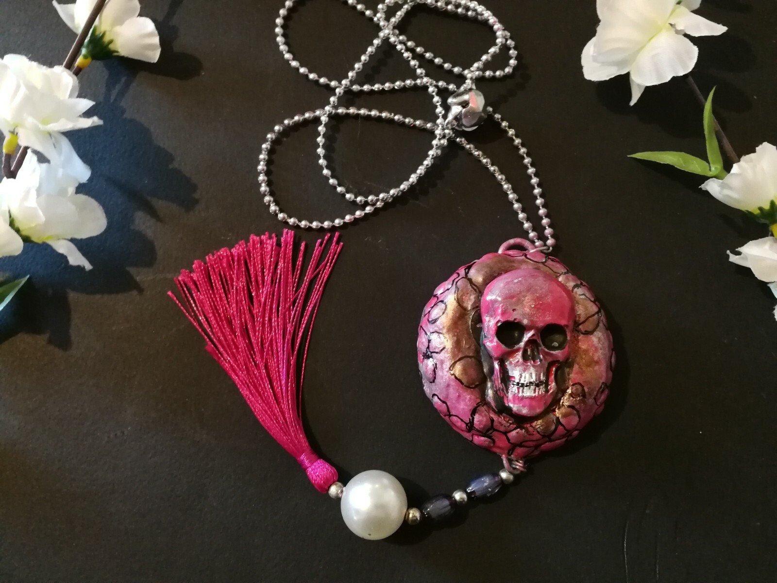 Black Magic Talisman Skull Bones Charm Amulet Dark Pendant Occult Symbol Voodoo