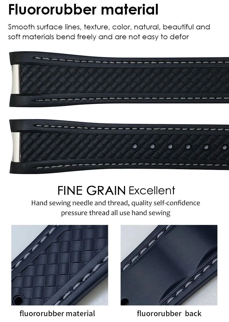 21mm 20mm FKM Vulcanized Rubber Watch Strap Fits Omega AQUA TERRA 150M AT150