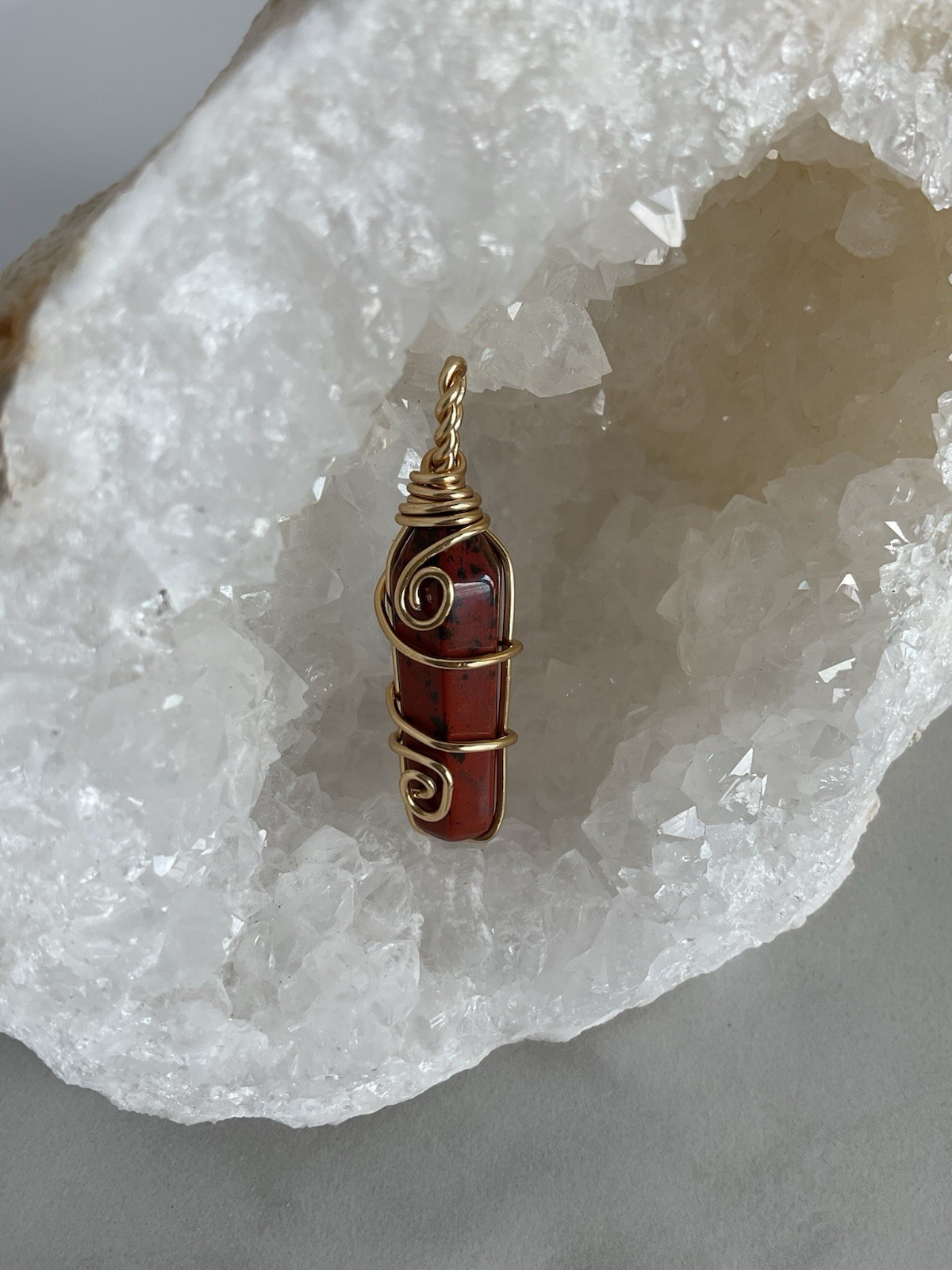Wire Wrapped Crystal Pendant