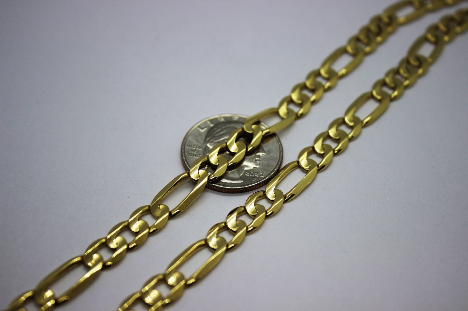 10k Solid Yellow Gold Figaro Necklace Chain Bracelet 3mm – 10.2mm 7″ – 30″